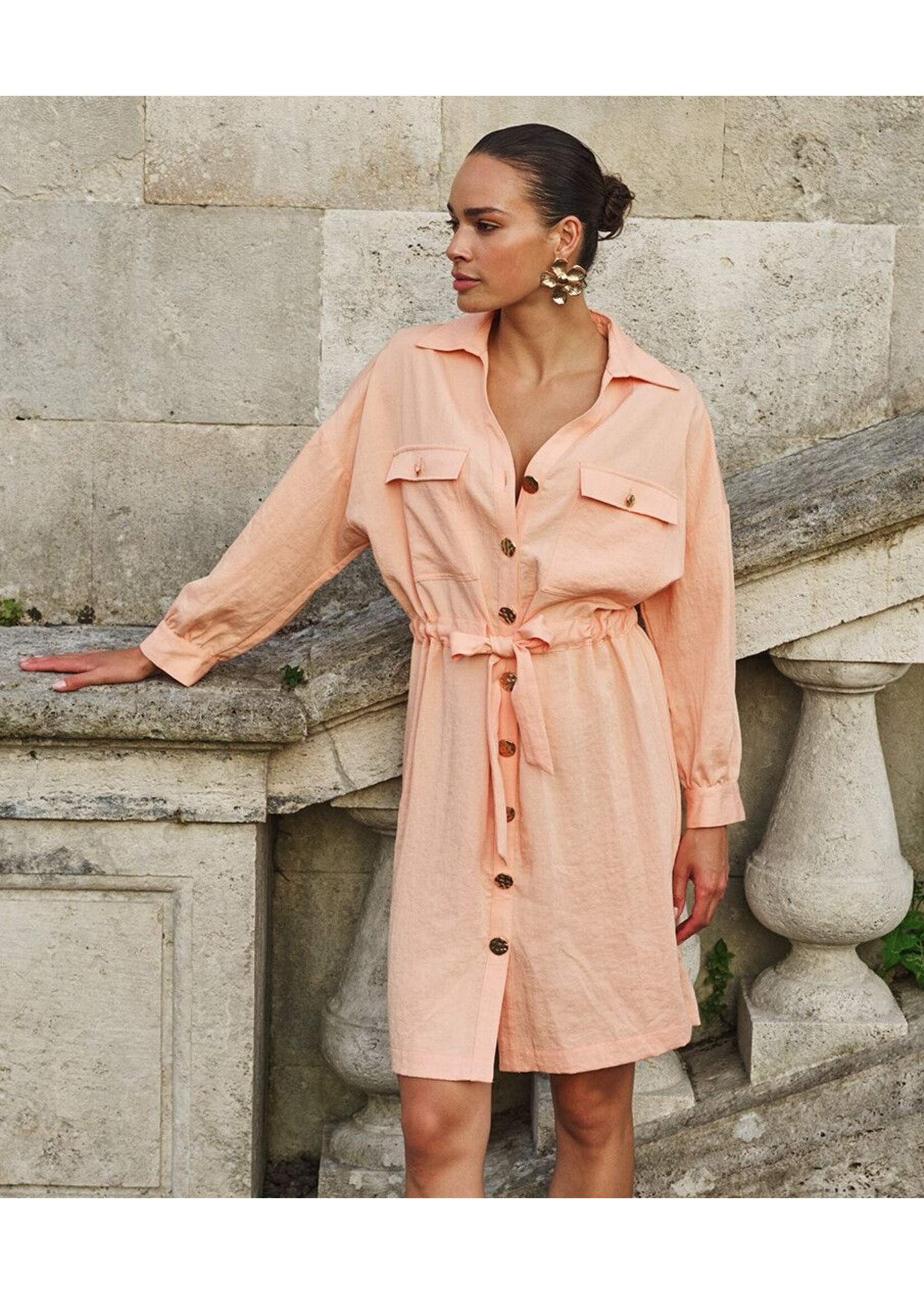 ESQUALO DRESS FINE CRINKLE BELLINI PS26.10036