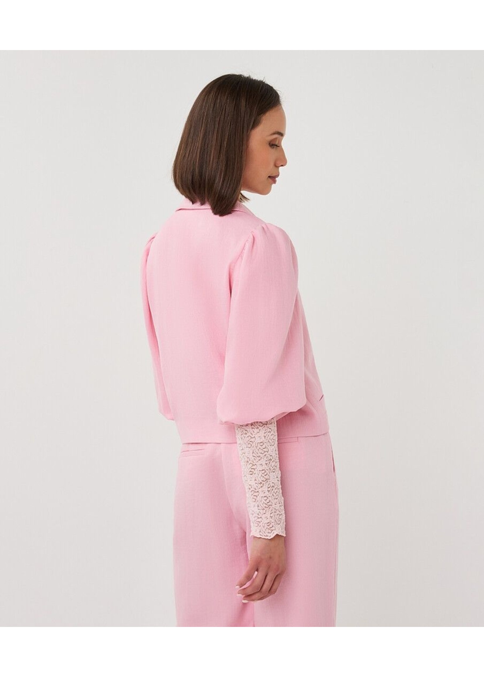 ESQUALO BLAZER TWILL CROPPED PUFF SLVE ROMANCE ROSE PS26.10047