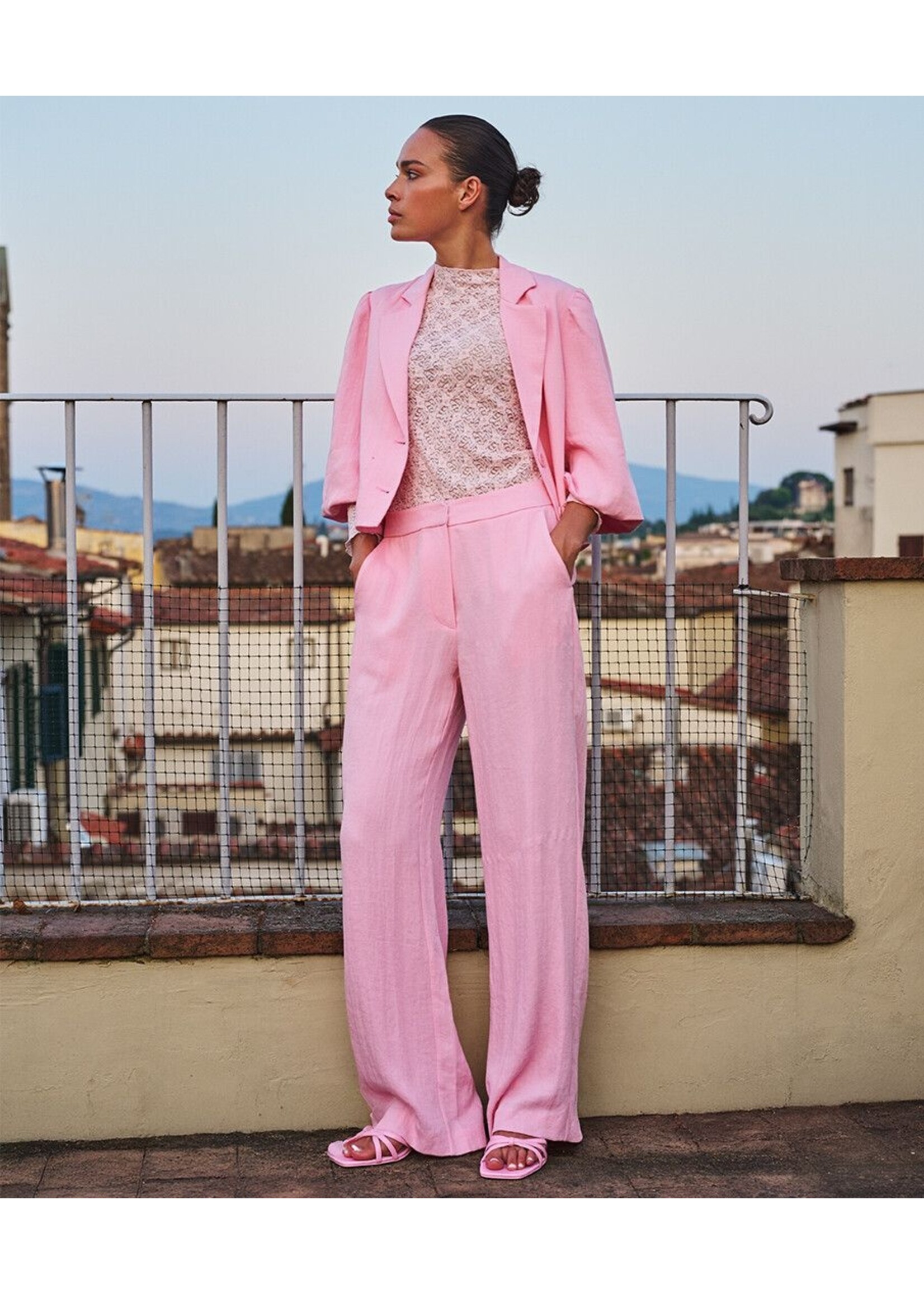 ESQUALO TROUSER TWILL WIDE ROMANCE ROSE PS26.10048