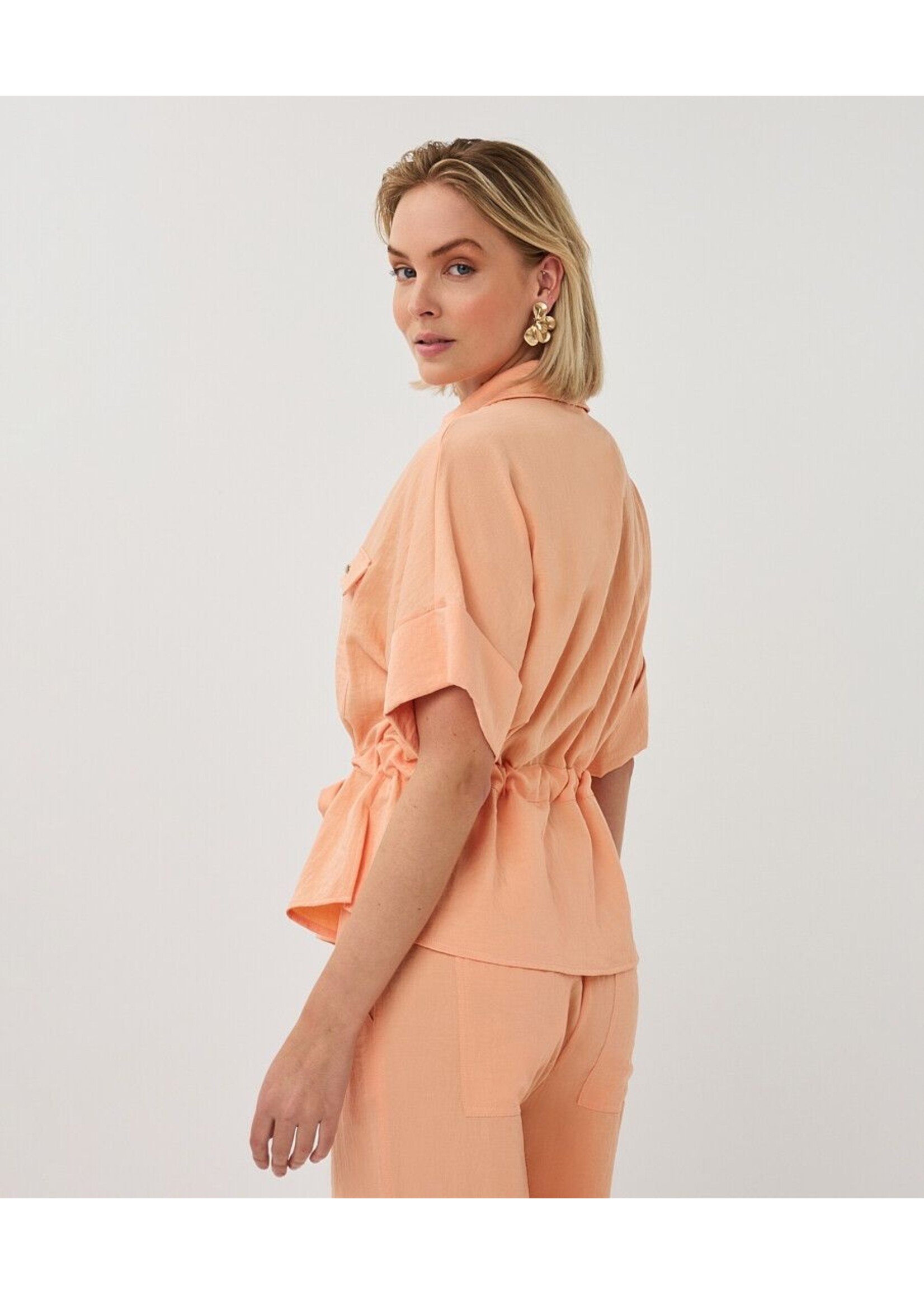 ESQUALO BLOUSE ZIPER FINE CRINKLE  BELLINI PS26.10038