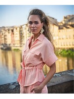 ESQUALO BLOUSE ZIPER FINE CRINKLE  BELLINI