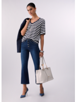 LIU JO JERSEY STRIPES TSHIRT WHITE MILK/BLUE