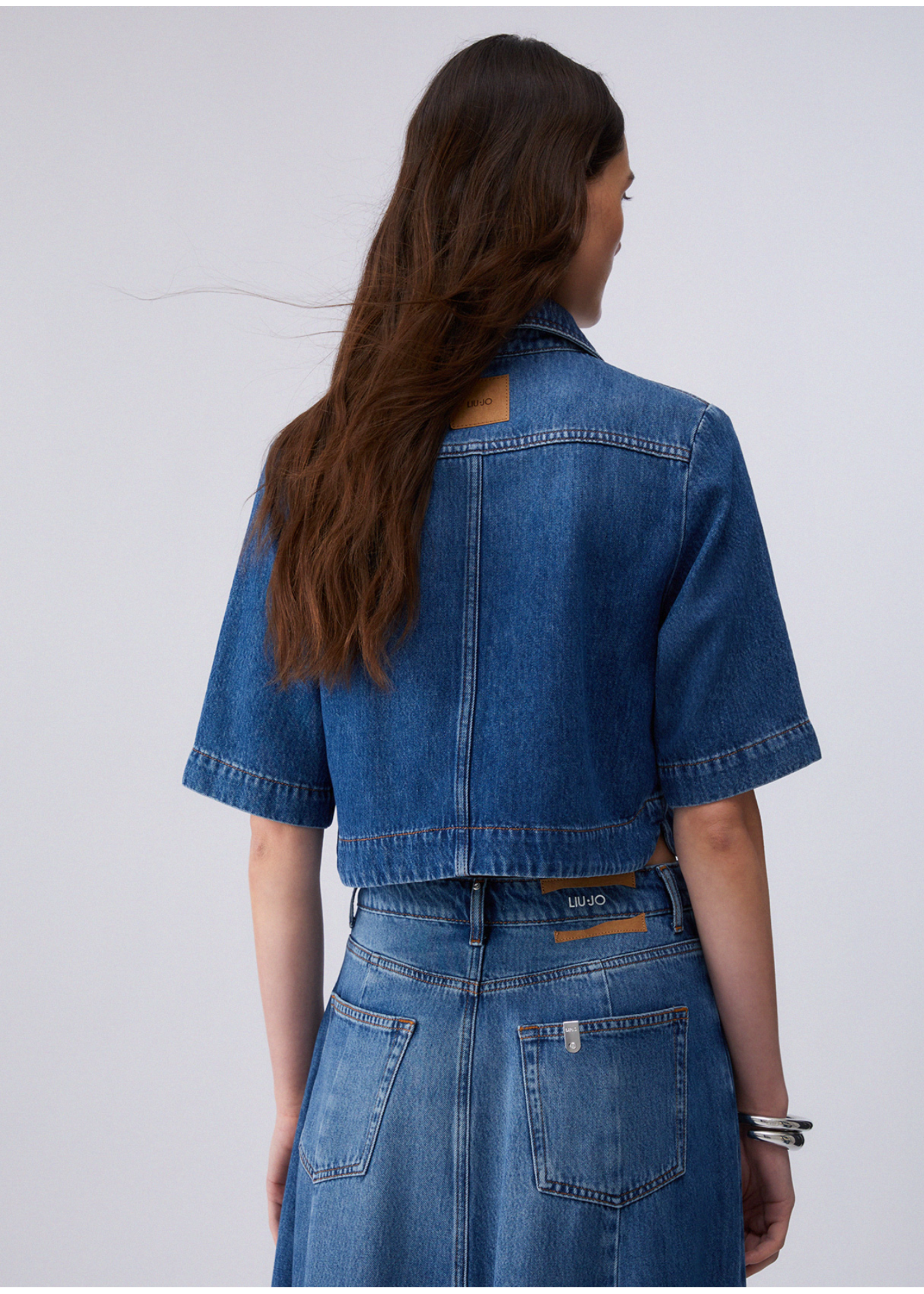 LIU JO JEANS JACKET SHORT SLEEVE DENIM BLUE UA6337 D0319