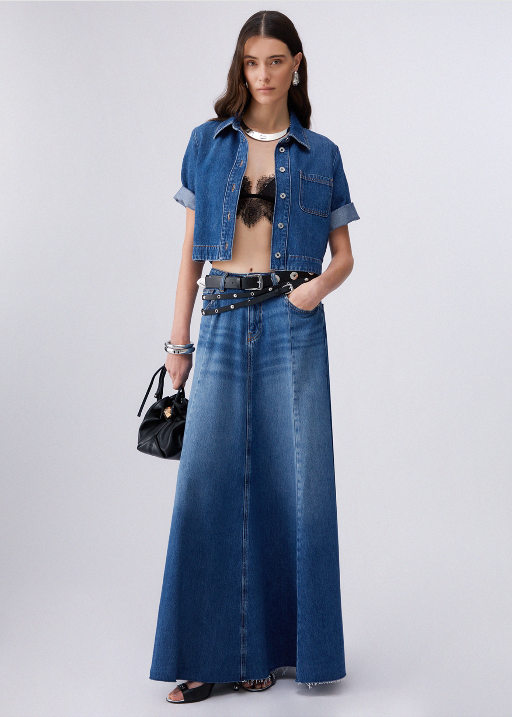 LIU JO JEANS JACKET SHORT SLEEVE DENIM BLUE UA6337 D0319