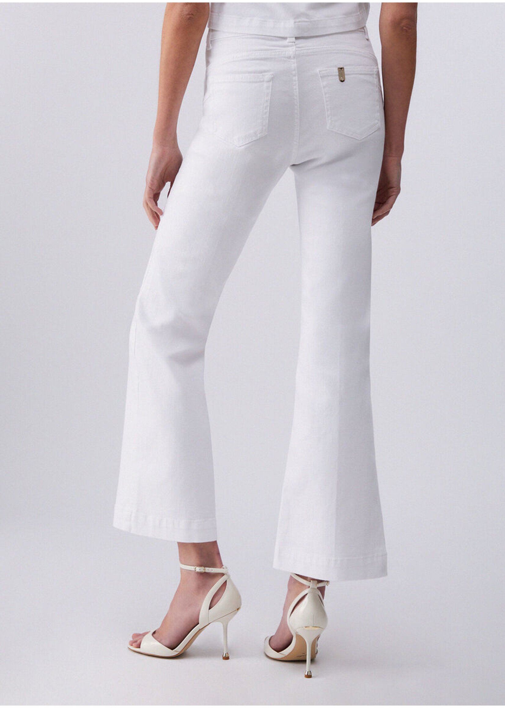 LIU JO PANTS COLOR JEWEL BUTTON BIANCO LATTE UA6162 T456A