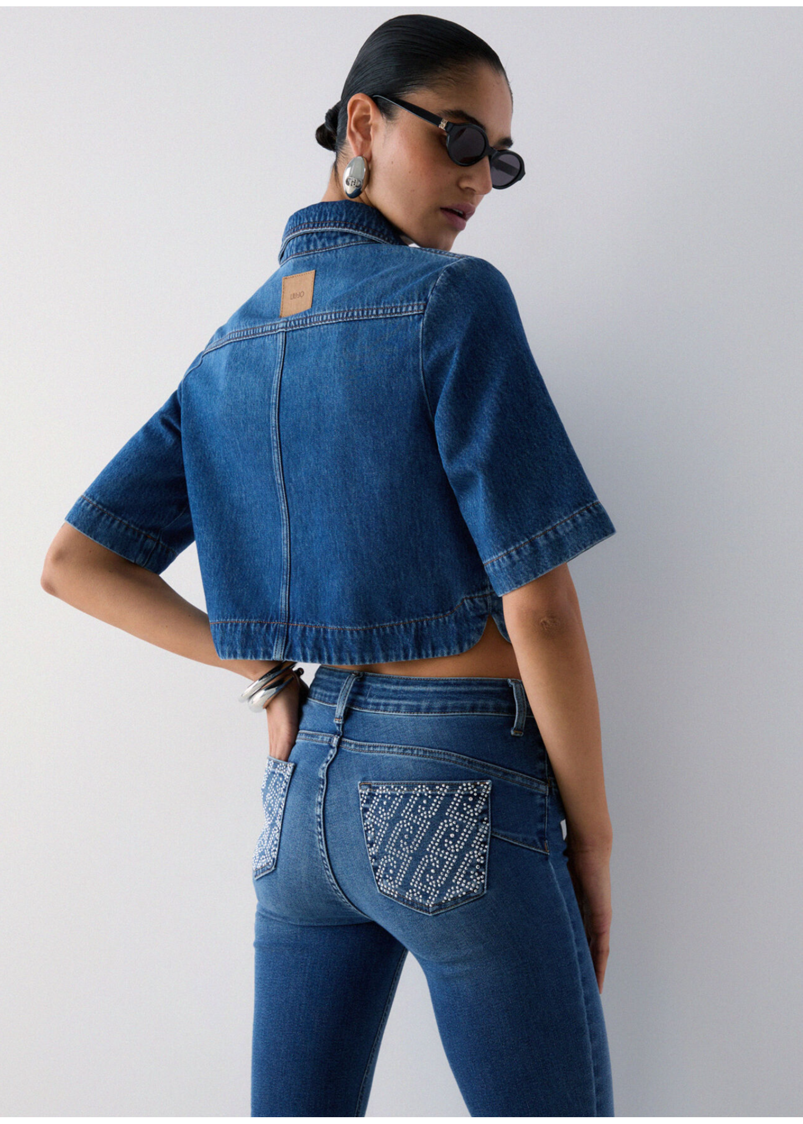 LIU JO PANTS STRAS BLUE ROCKET UA6013 D0305