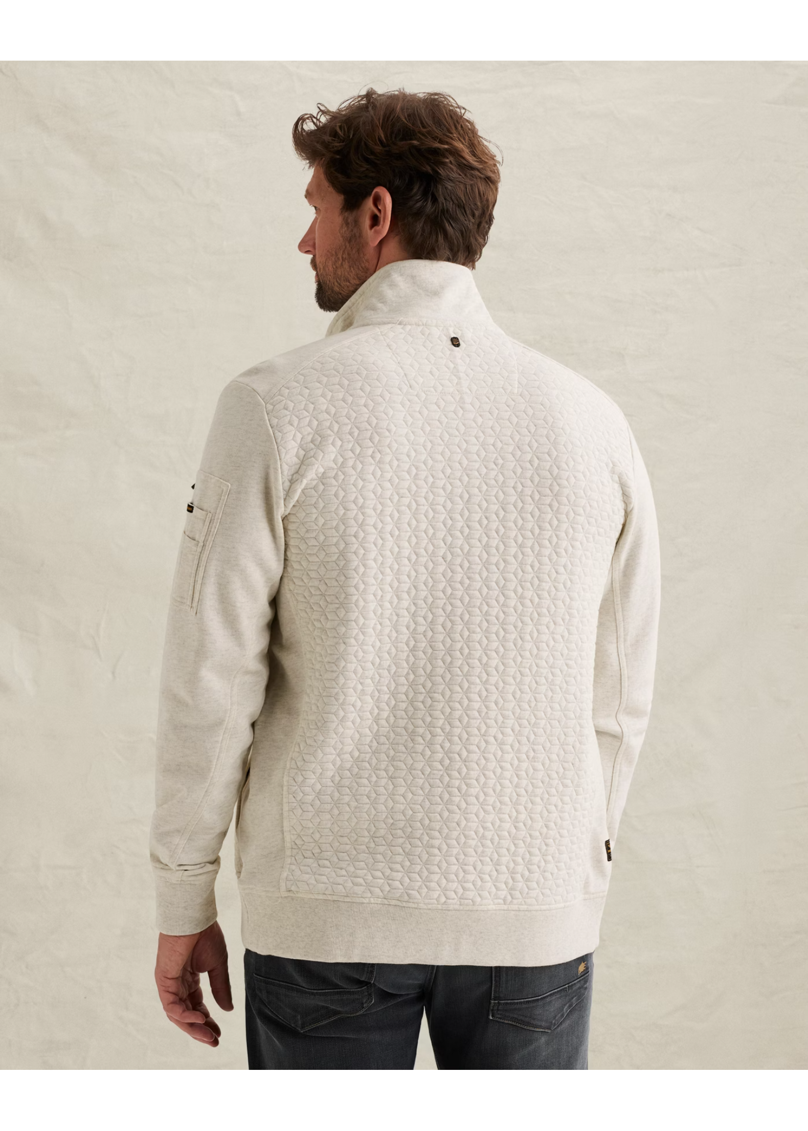 PME-Legend ZIP JACKET JACQAURD BONE WHITE PSW2602475-910