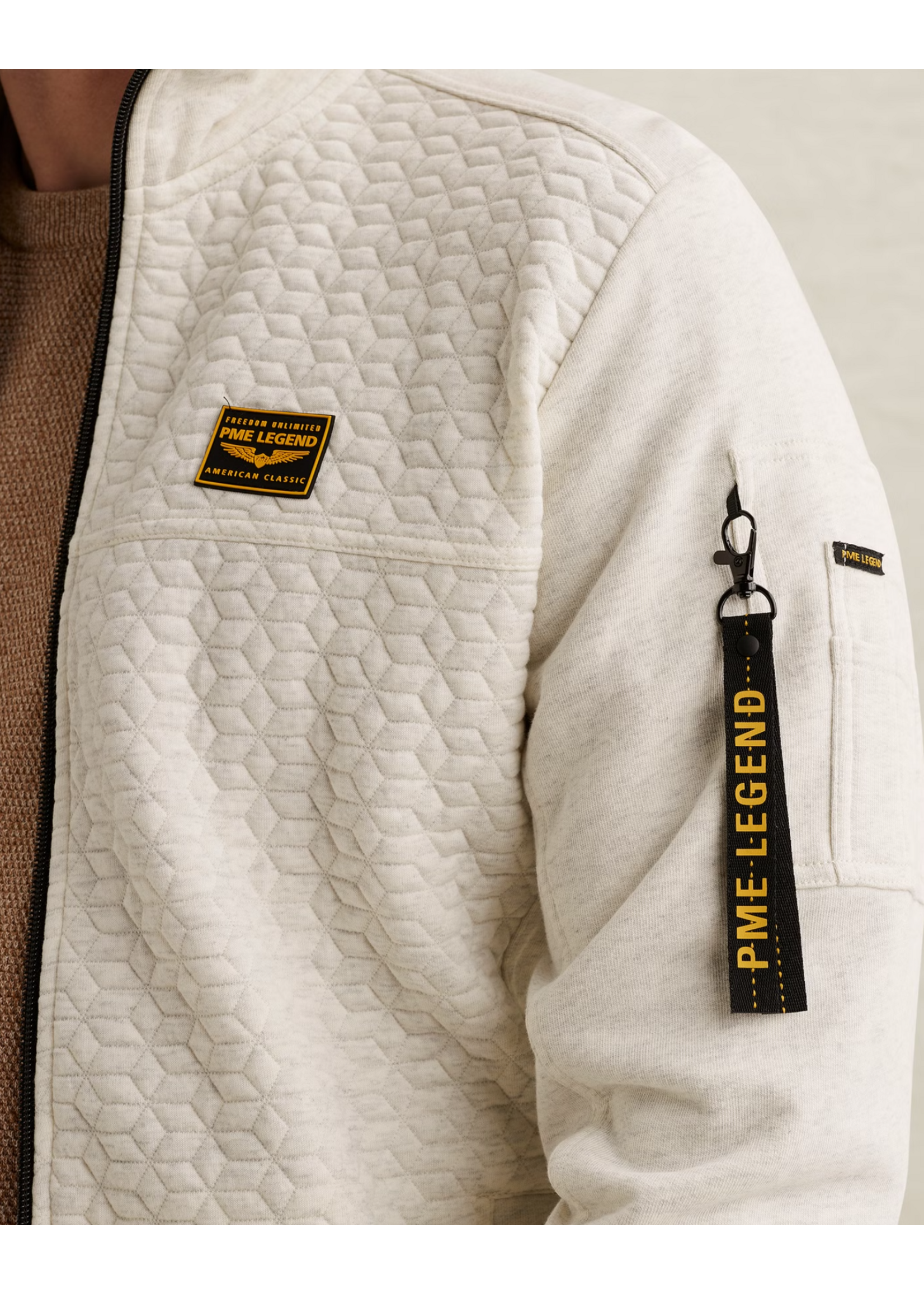 PME-Legend ZIP JACKET JACQAURD BONE WHITE PSW2602475-910