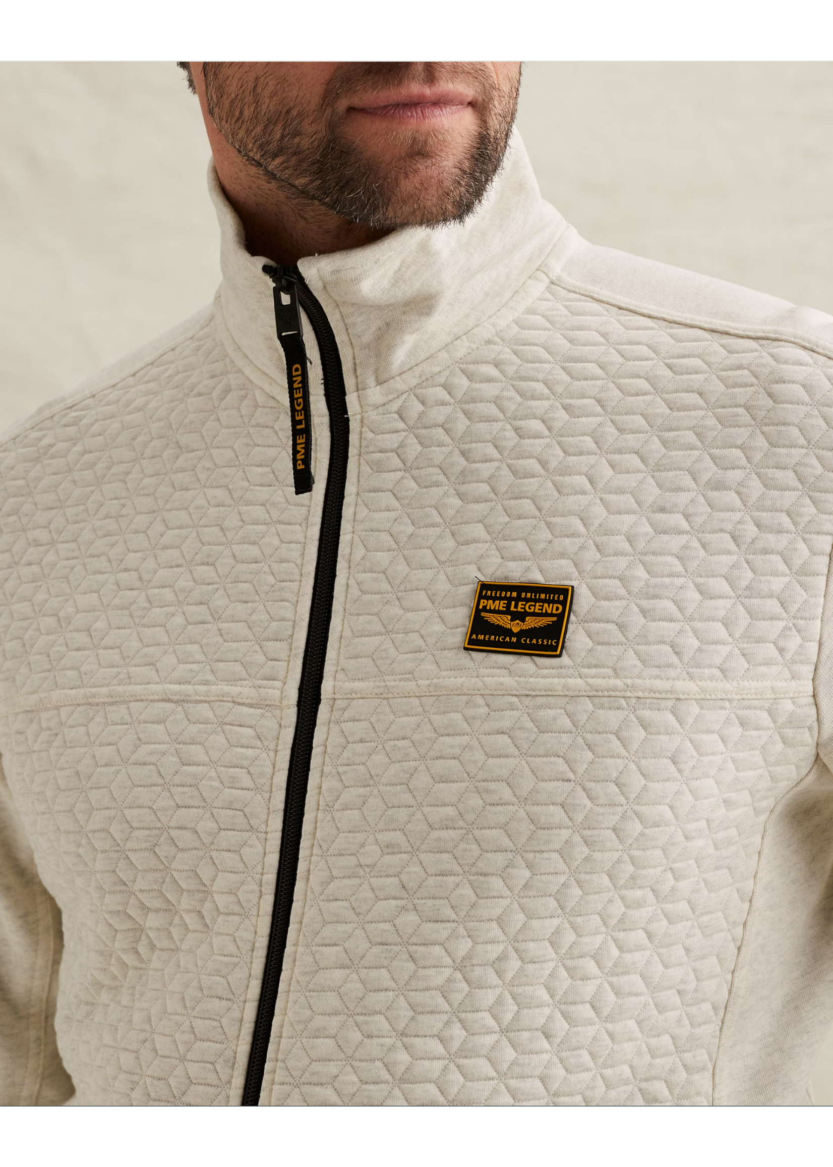 PME-Legend ZIP JACKET JACQAURD BONE WHITE PSW2602475-910