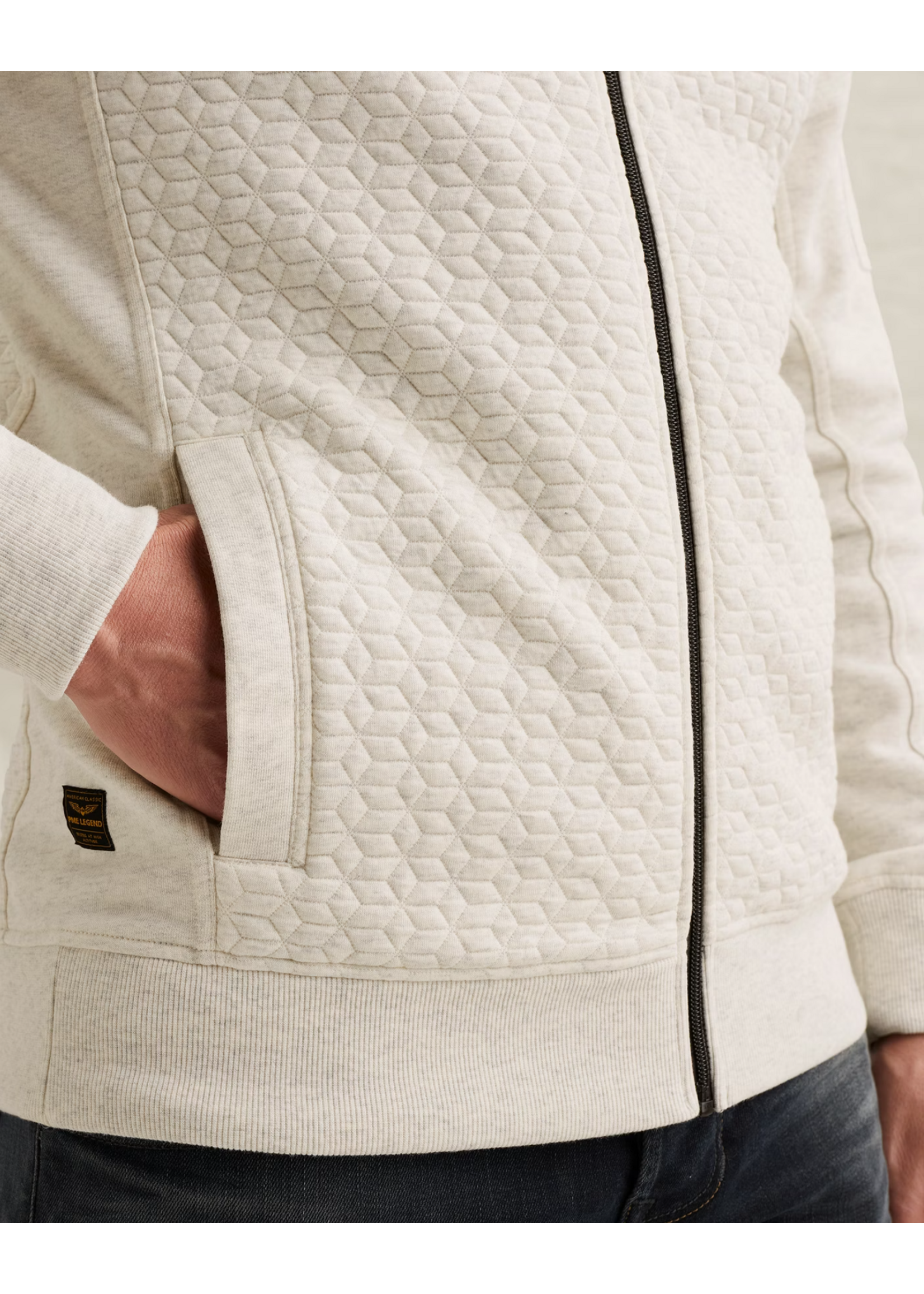PME-Legend ZIP JACKET JACQAURD BONE WHITE PSW2602475-910