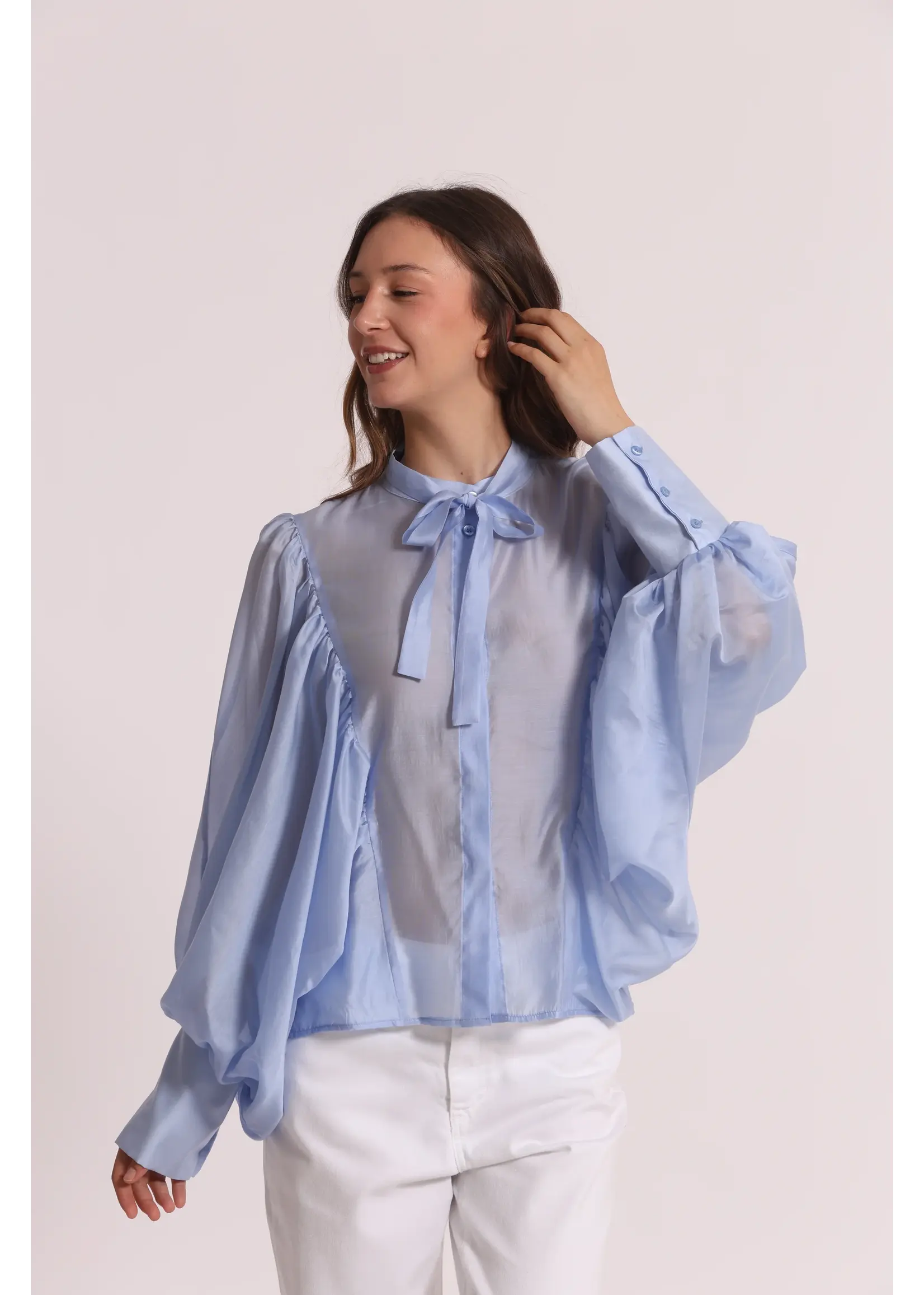 MIMI MUA BLOUSE LUNGHE CELESTE MSAO-1997