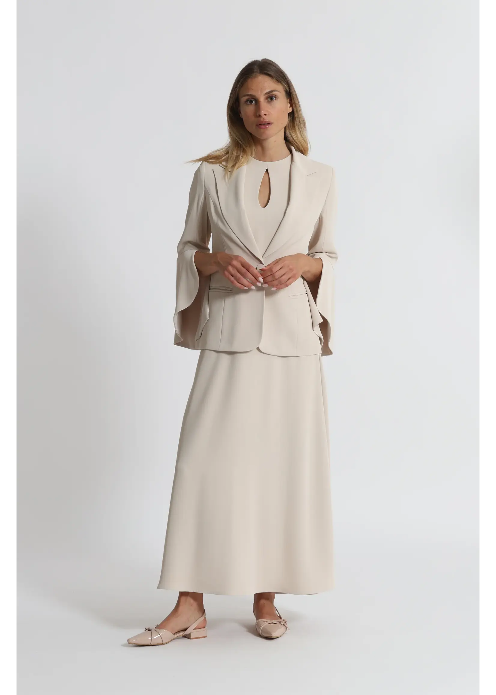 MIMI MUA BLAZER WIDE SLEEVE BEIGE ESAO-6647