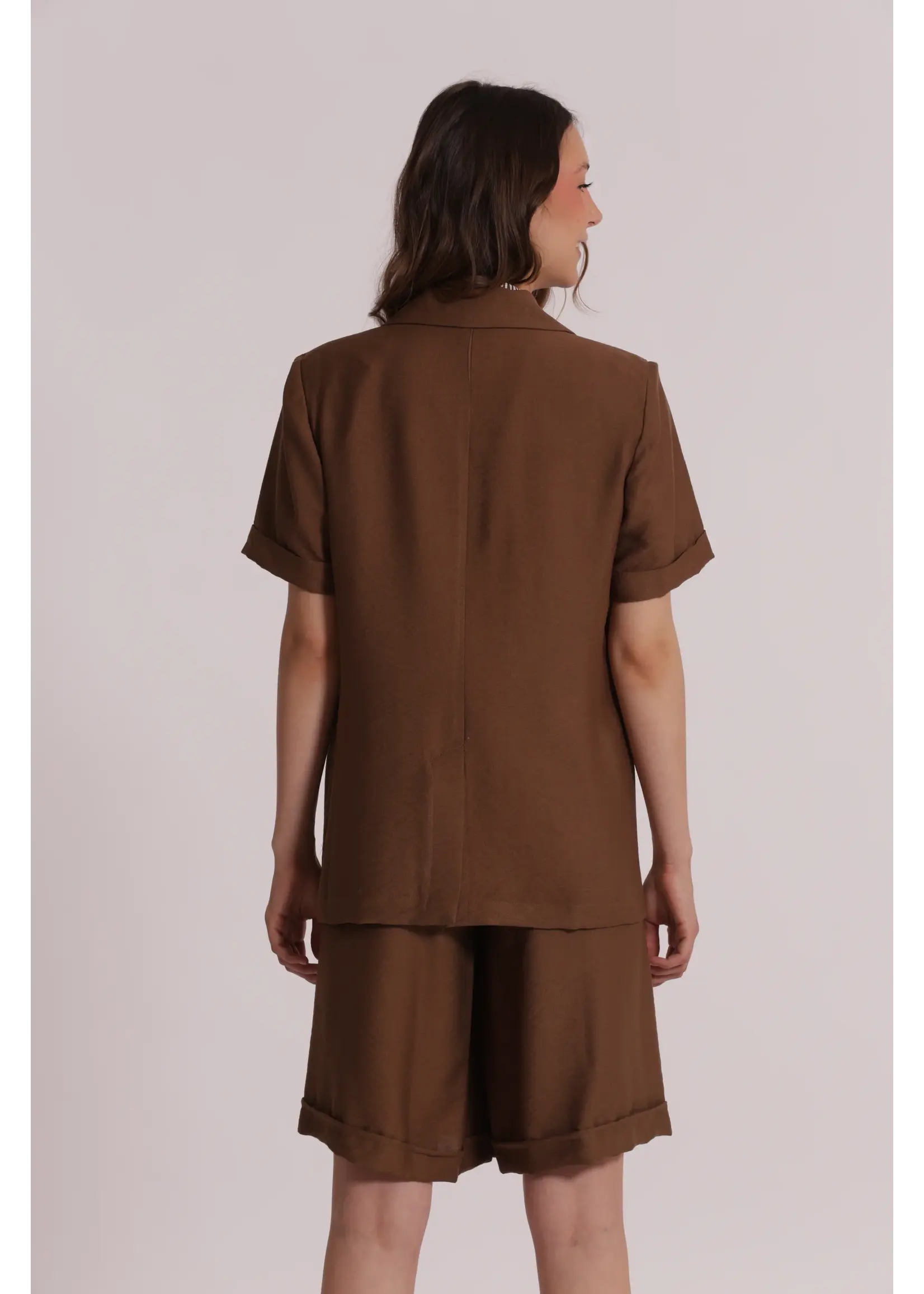 MIMI MUA BLAZER SHORT SLEEVE CHOCOLAT MIAO-6653