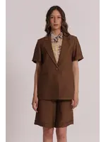 MIMI MUA BLAZER SHORT SLEEVE CHOCOLAT