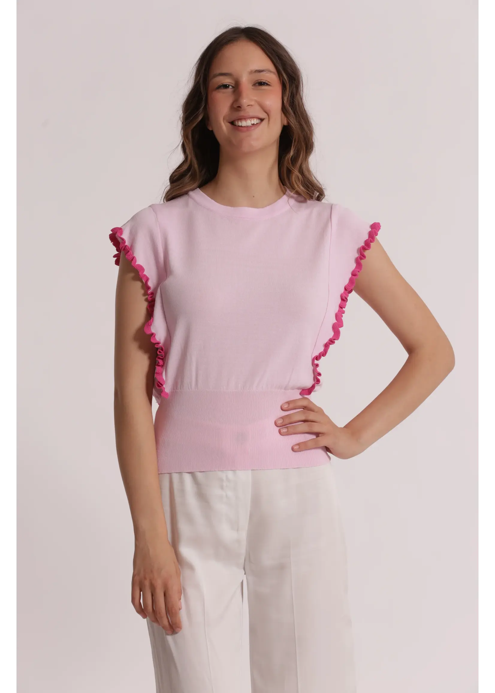 MIMI MUA BLOUSE SPECIAL SLEEVES PINK AFAO-3773