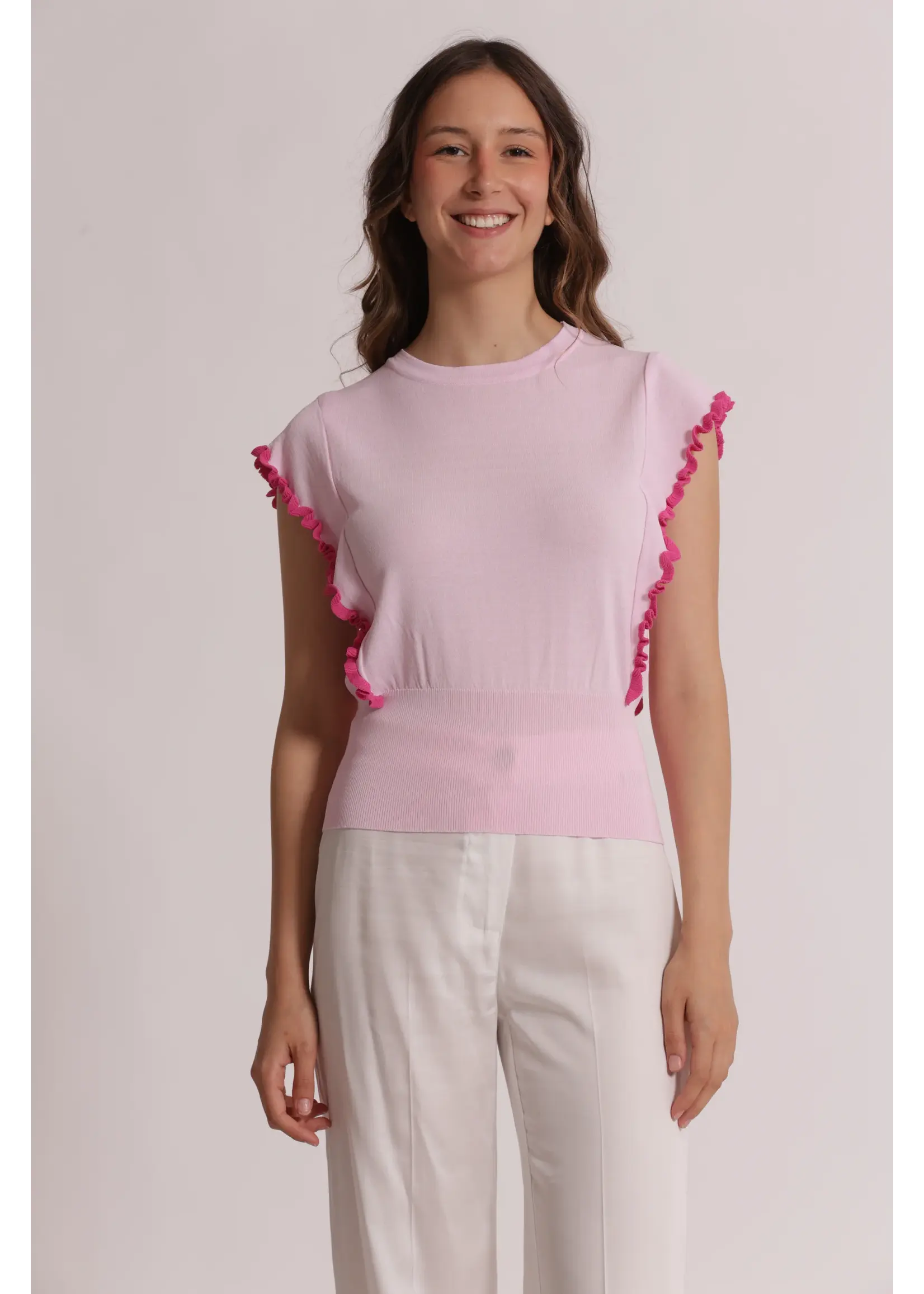 MIMI MUA BLOUSE SPECIAL SLEEVES PINK AFAO-3773