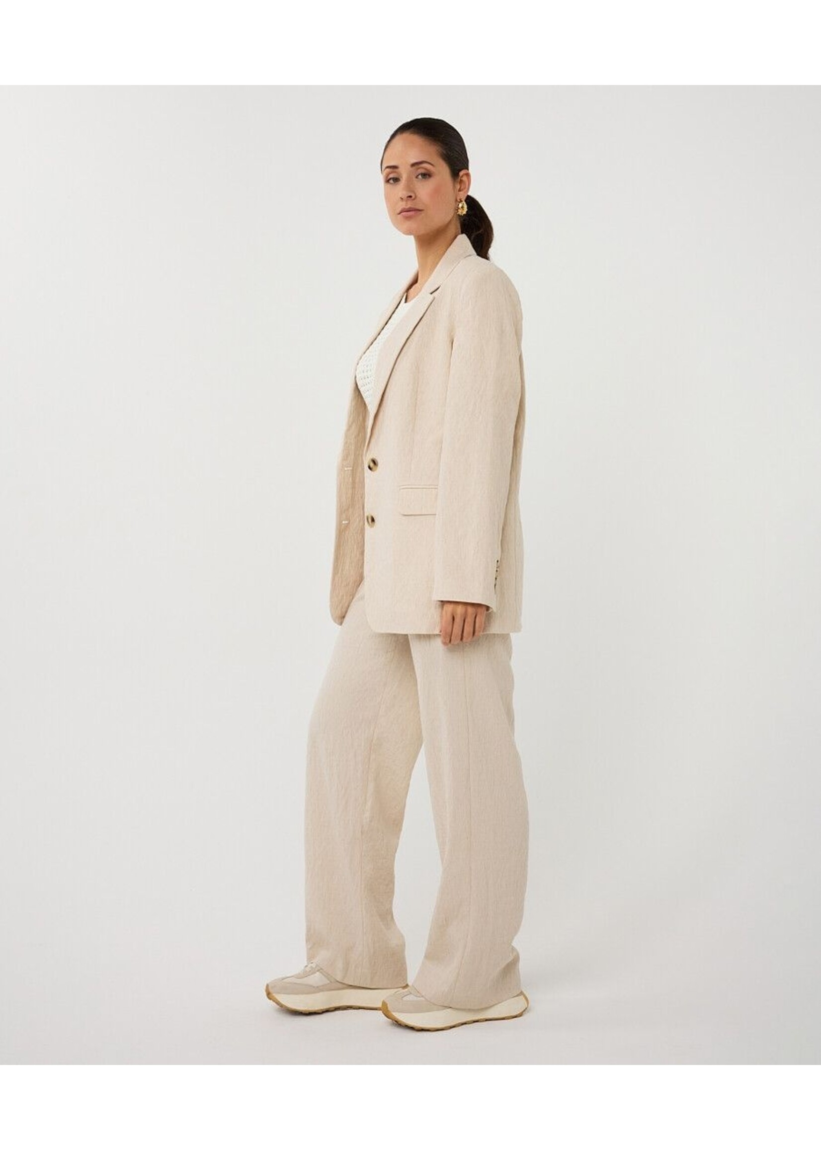 ESQUALO BLAZER OVERSIZED LINEN NATURAL PS26.17000