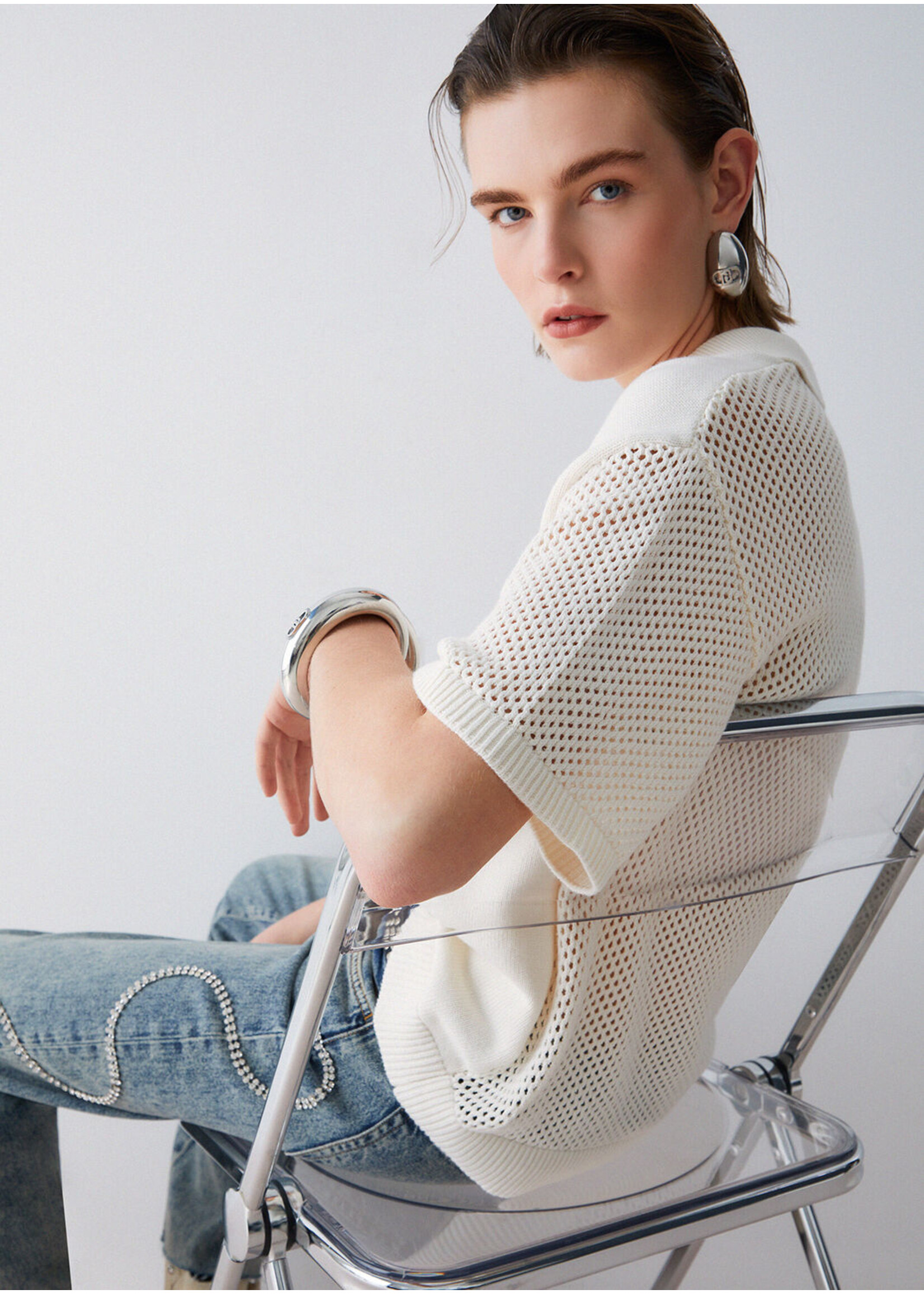 LIU JO SWEATER DELAVATA WHITE MILK TA6110-MS71G