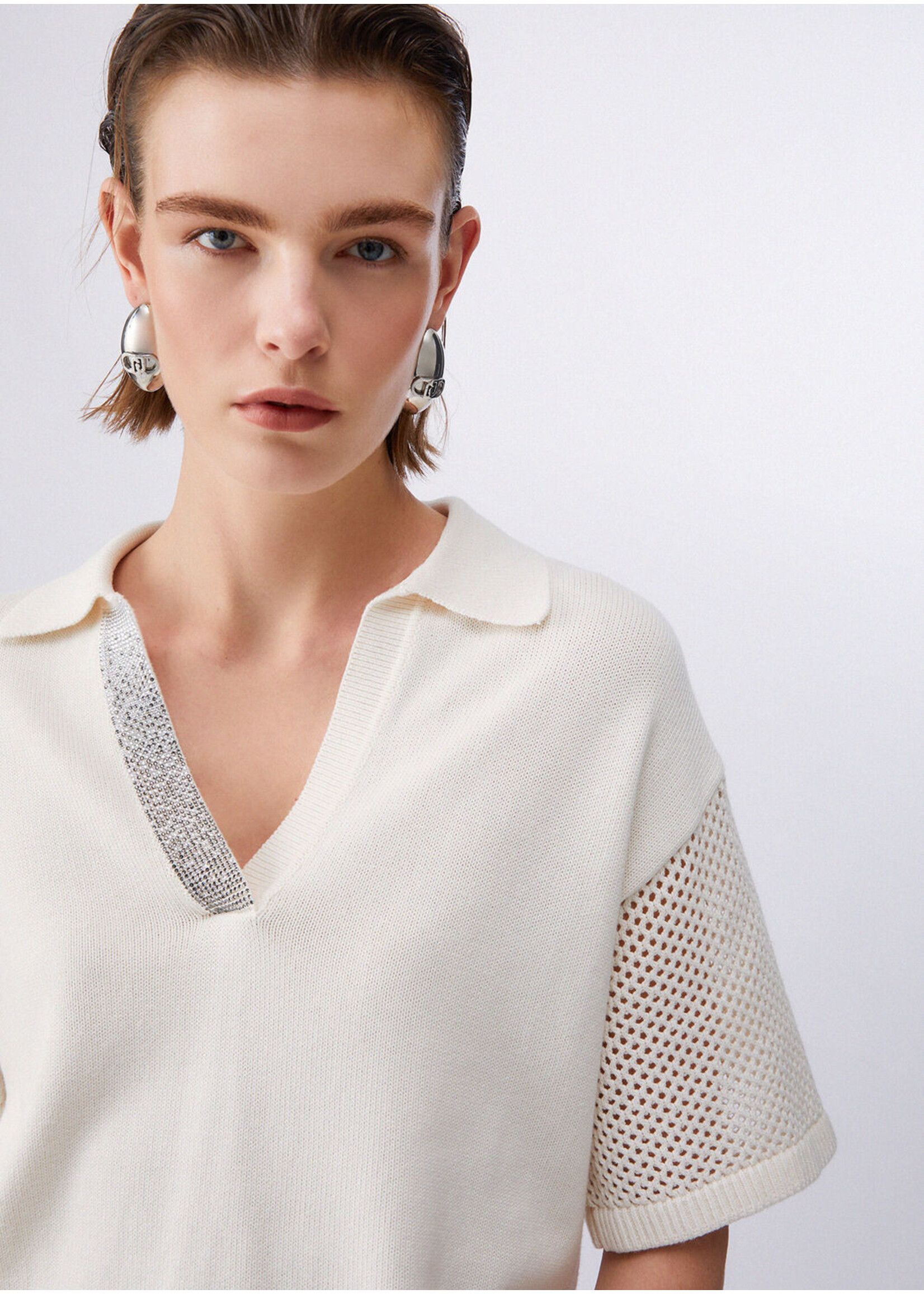 LIU JO SWEATER DELAVATA WHITE MILK TA6110-MS71G