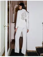 MORGAN BLAZER OPEN BACK LACE WHITE