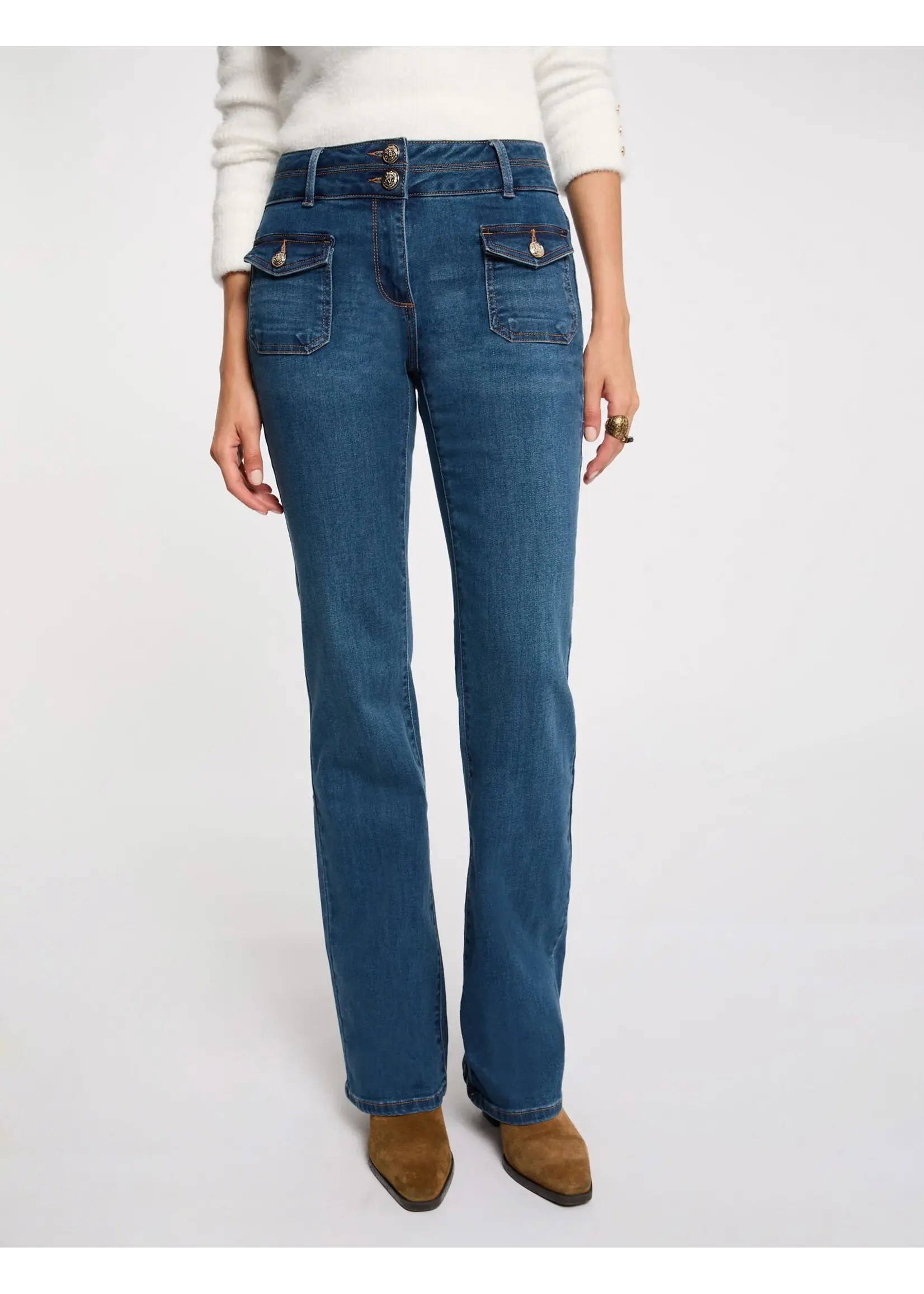 MORGAN JEANS BUTTON JEAN STONE 241-POLEN3