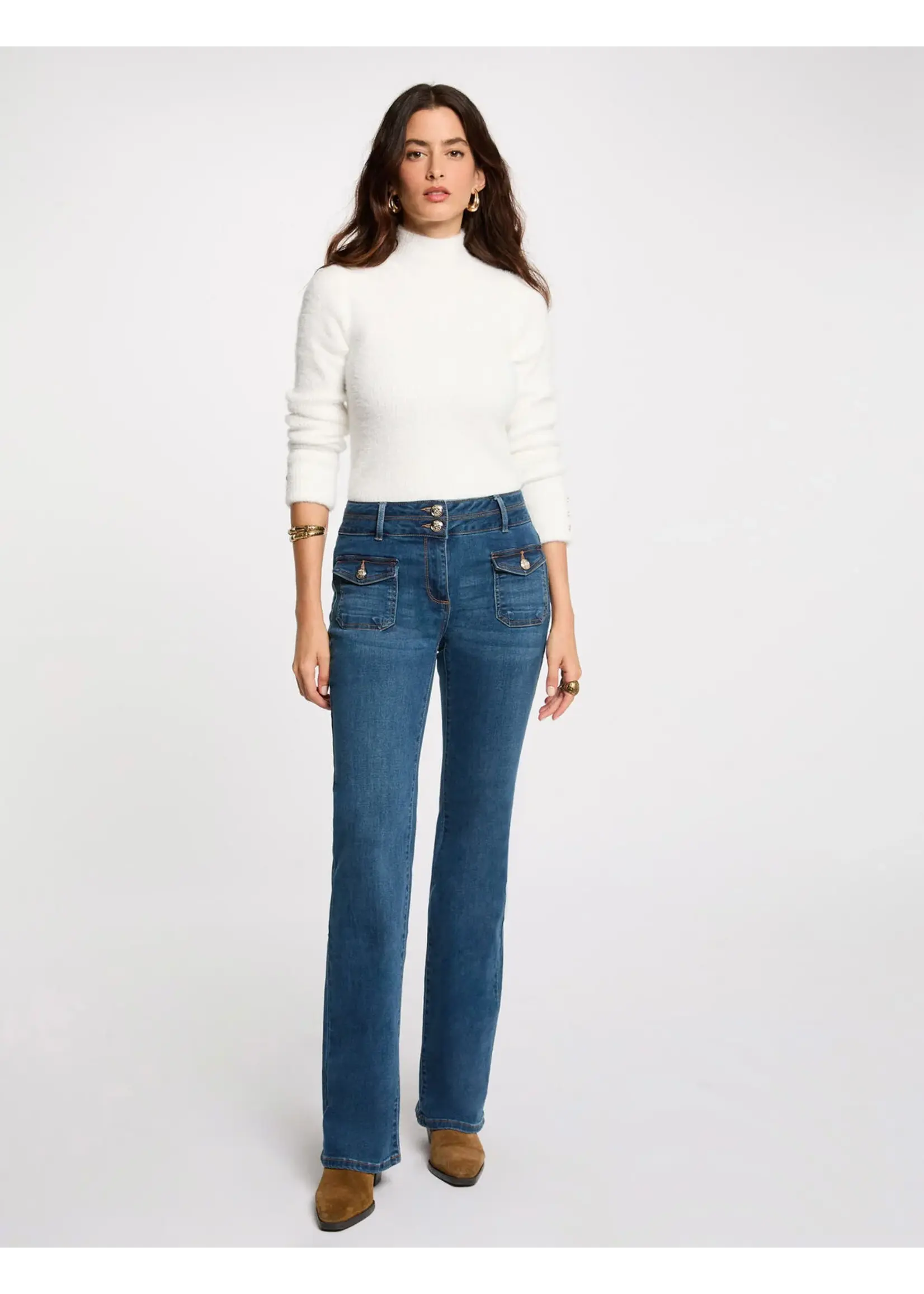 MORGAN JEANS BUTTON JEAN STONE 241-POLEN3