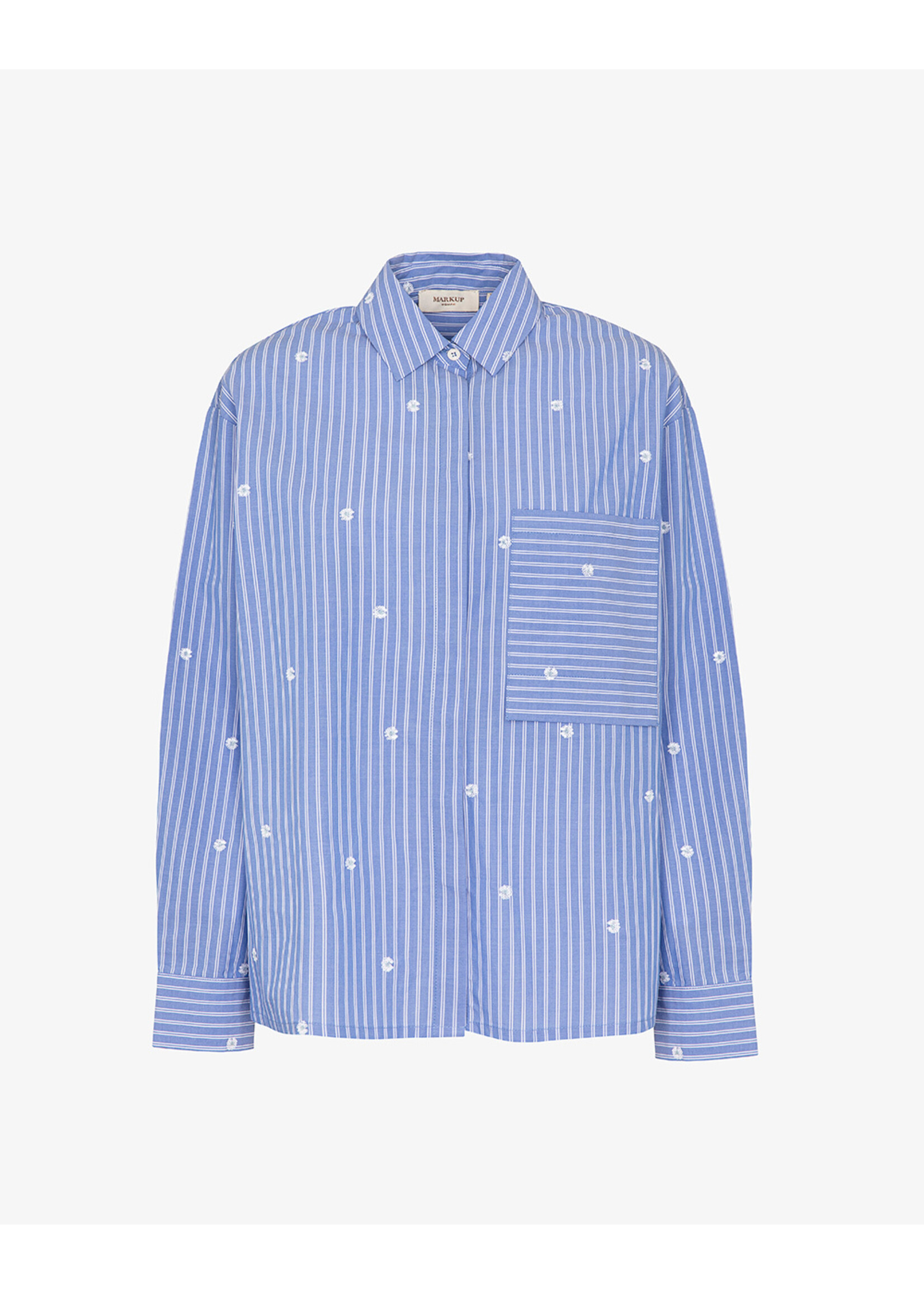 MARKUP STRIPED POPLIN SHIRT BLUE/WHITE MW1630002