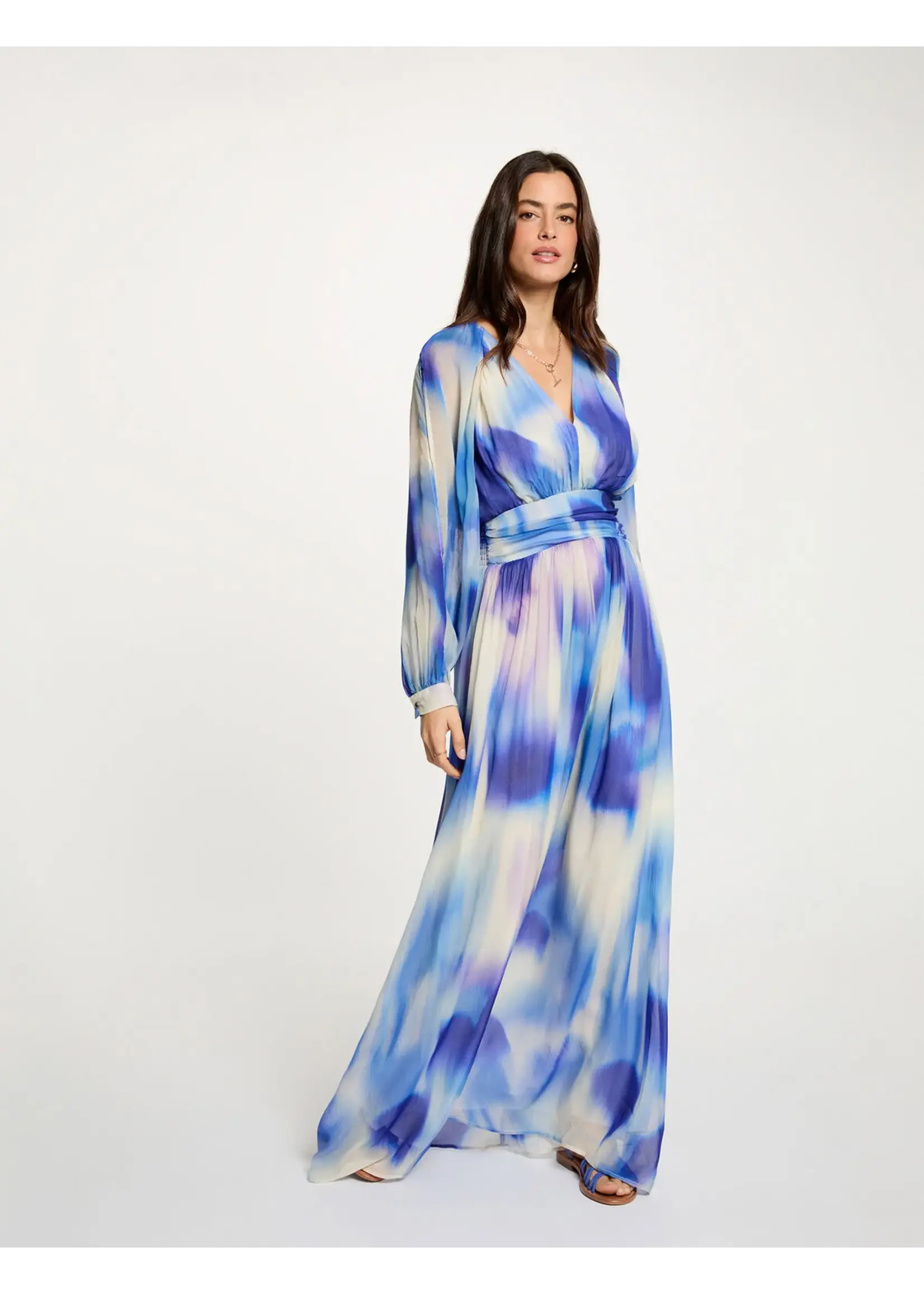 MORGAN LONG DRESS MULTICO BLUE 261-RBORA
