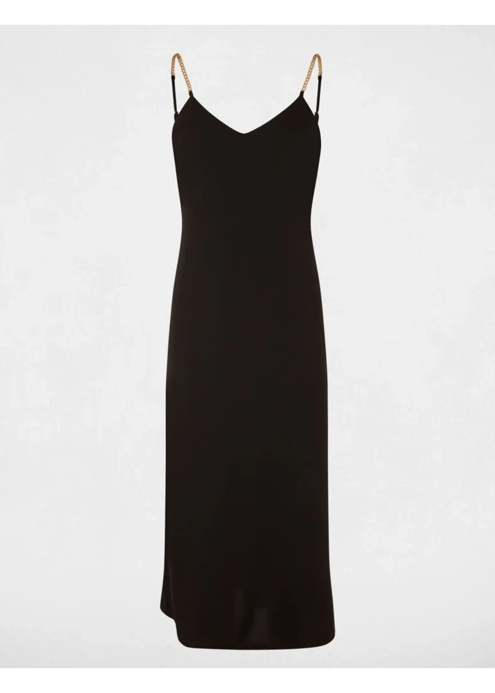 MORGAN LONG DRESS BLACK WITH GOLD BANDS 261-RYAN