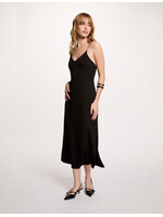 MORGAN LONG DRESS BLACK WITH GOLD BANDS