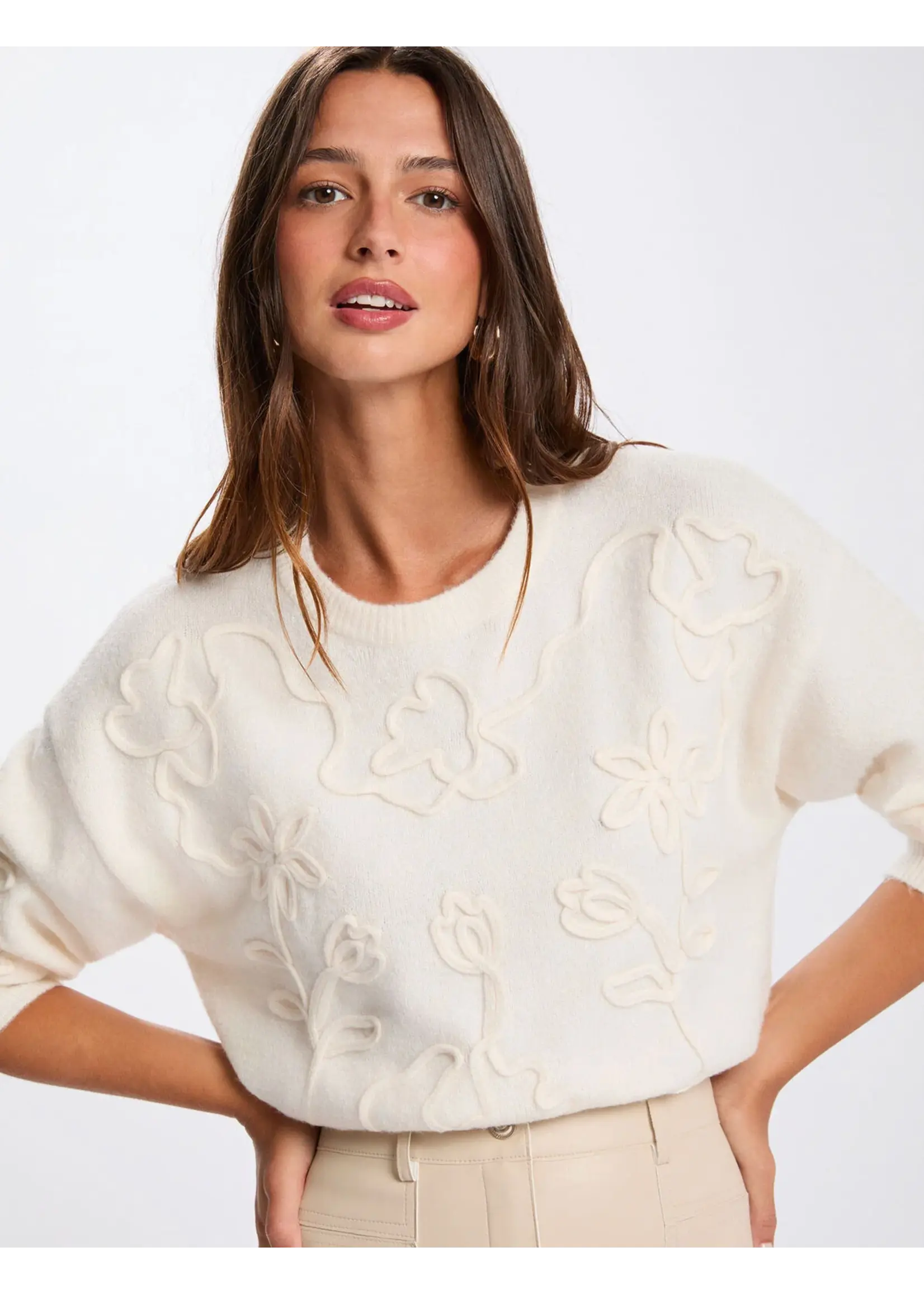 MORGAN PULL FLOWER PRINT IVORE 261-MBROD