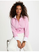 MORGAN BLOUSE PINK BLACK STRIPES