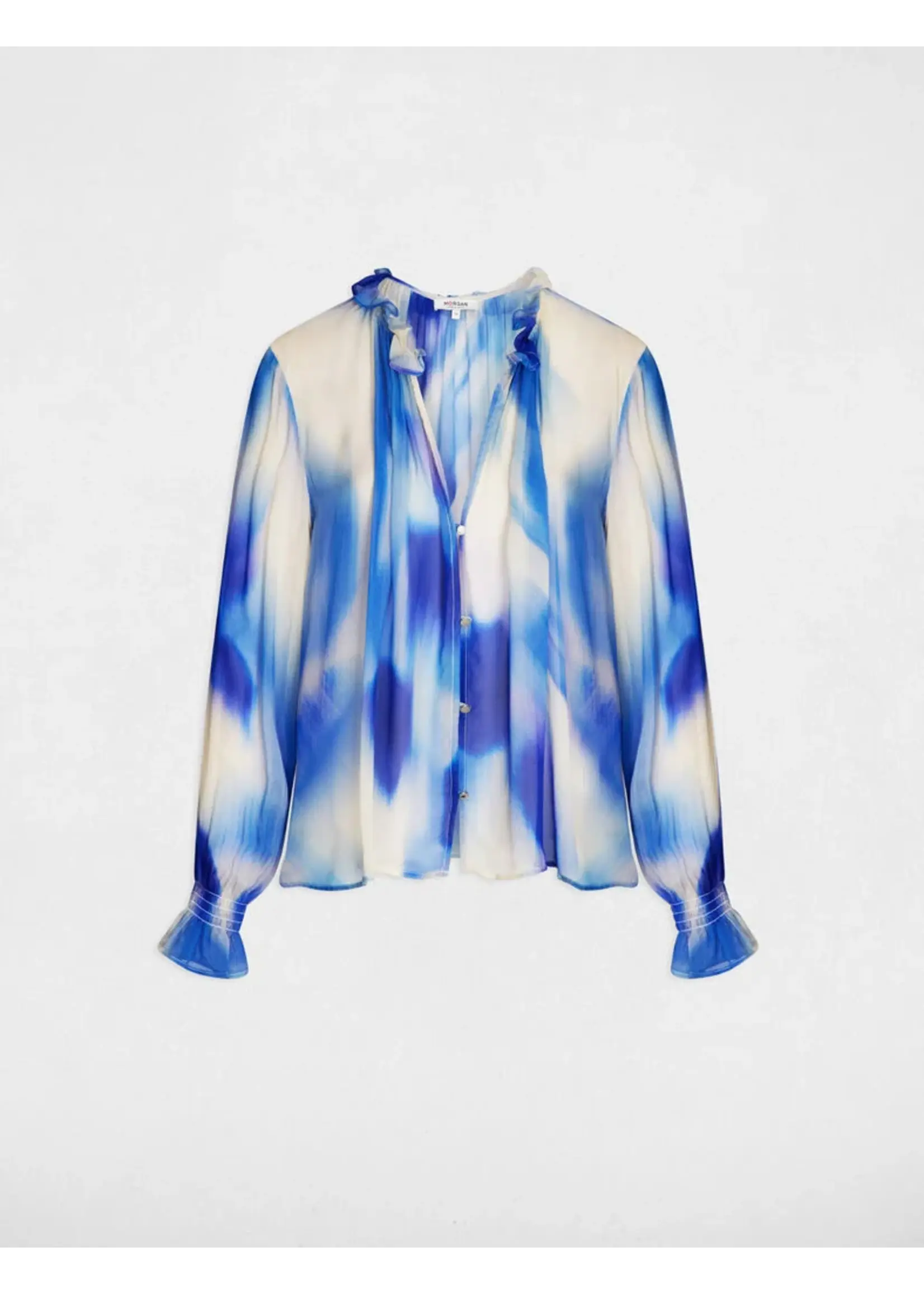 MORGAN BLOUSE WIDE SLEEVE MULTICO BLUE 261-CBORA
