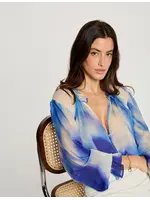 MORGAN BLOUSE WIDE SLEEVE MULTICO BLUE