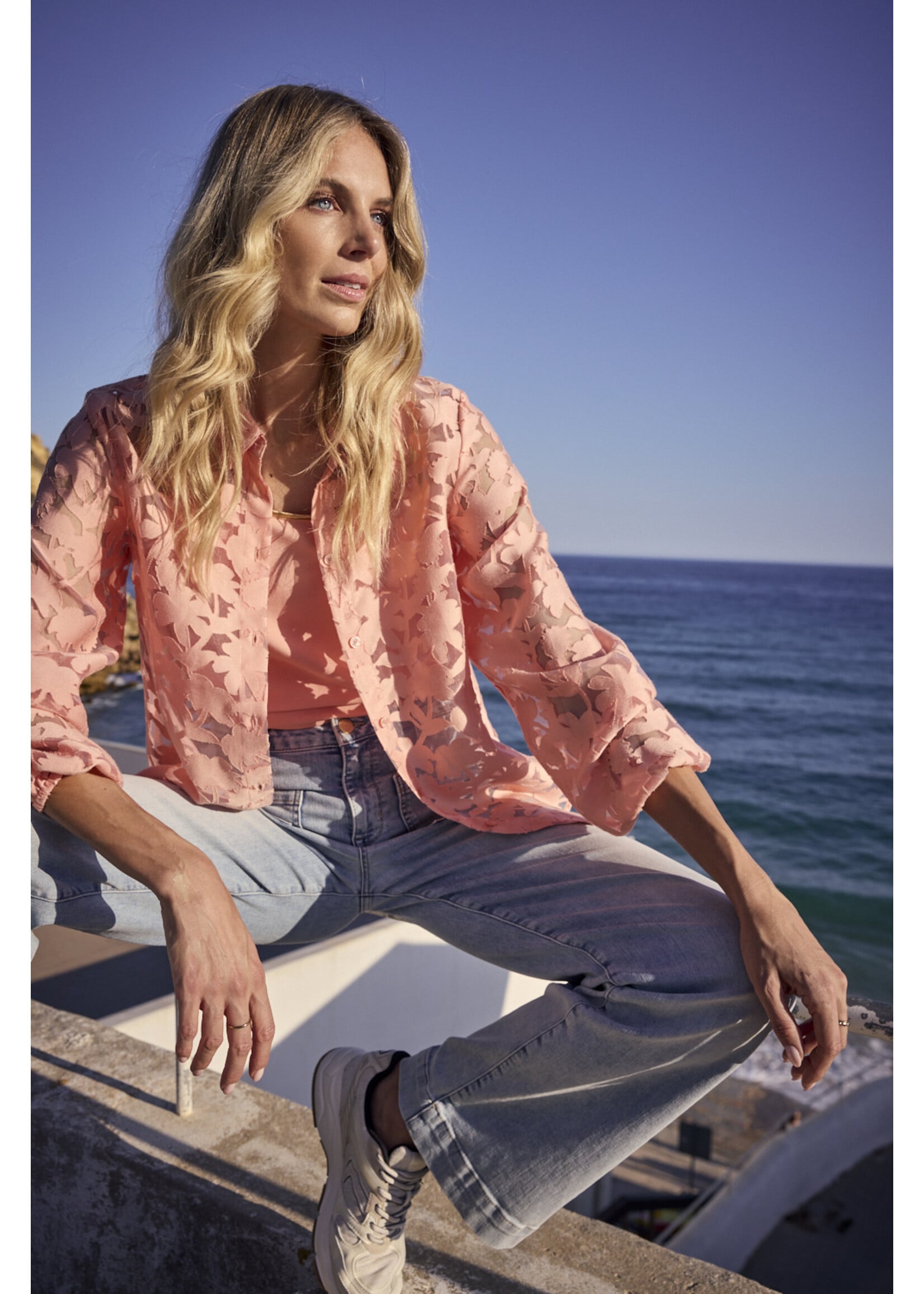 Tramontana BLOUSE AUSBRENNER PEACH INFUSION