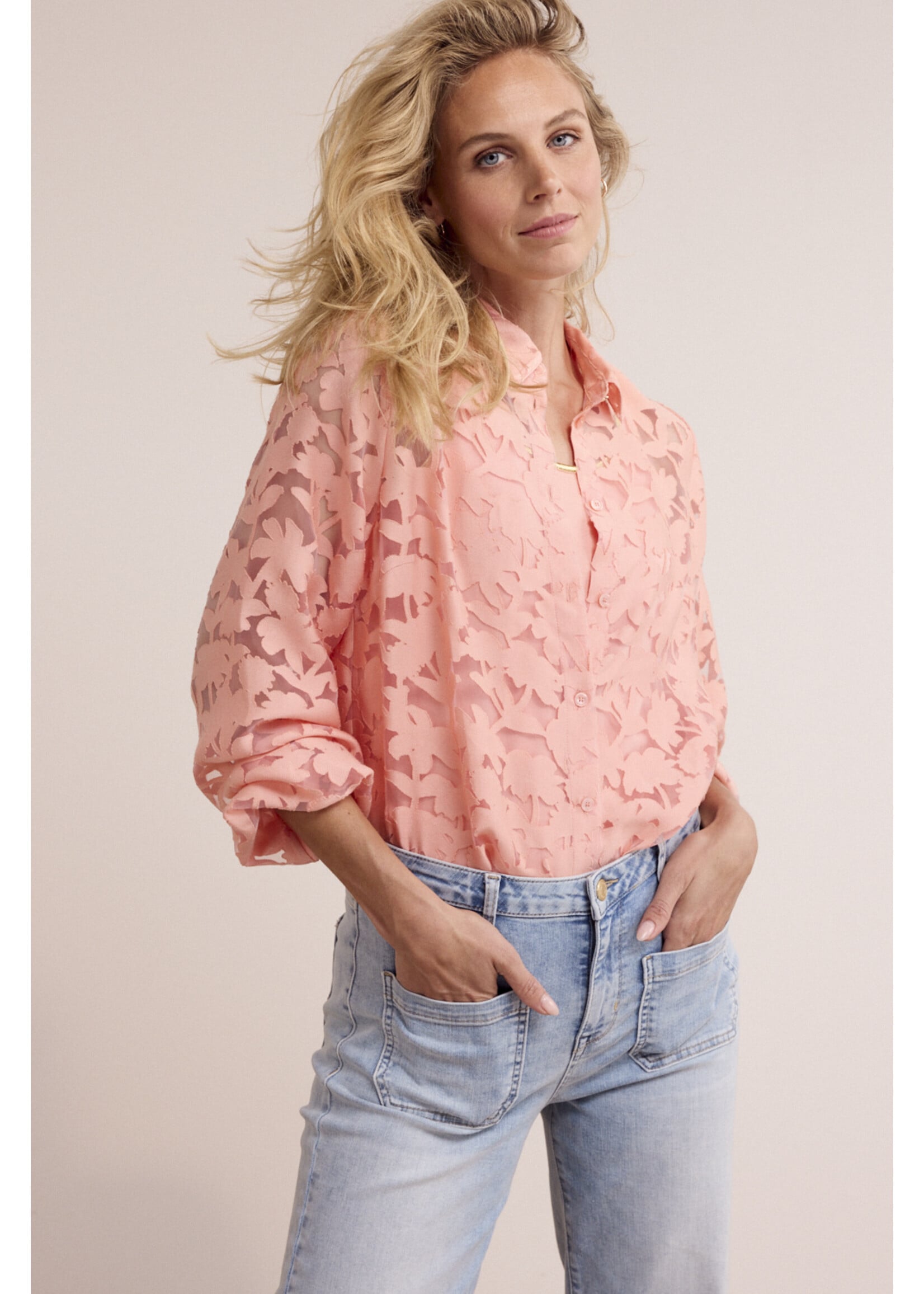 Tramontana BLOUSE AUSBRENNER PEACH INFUSION