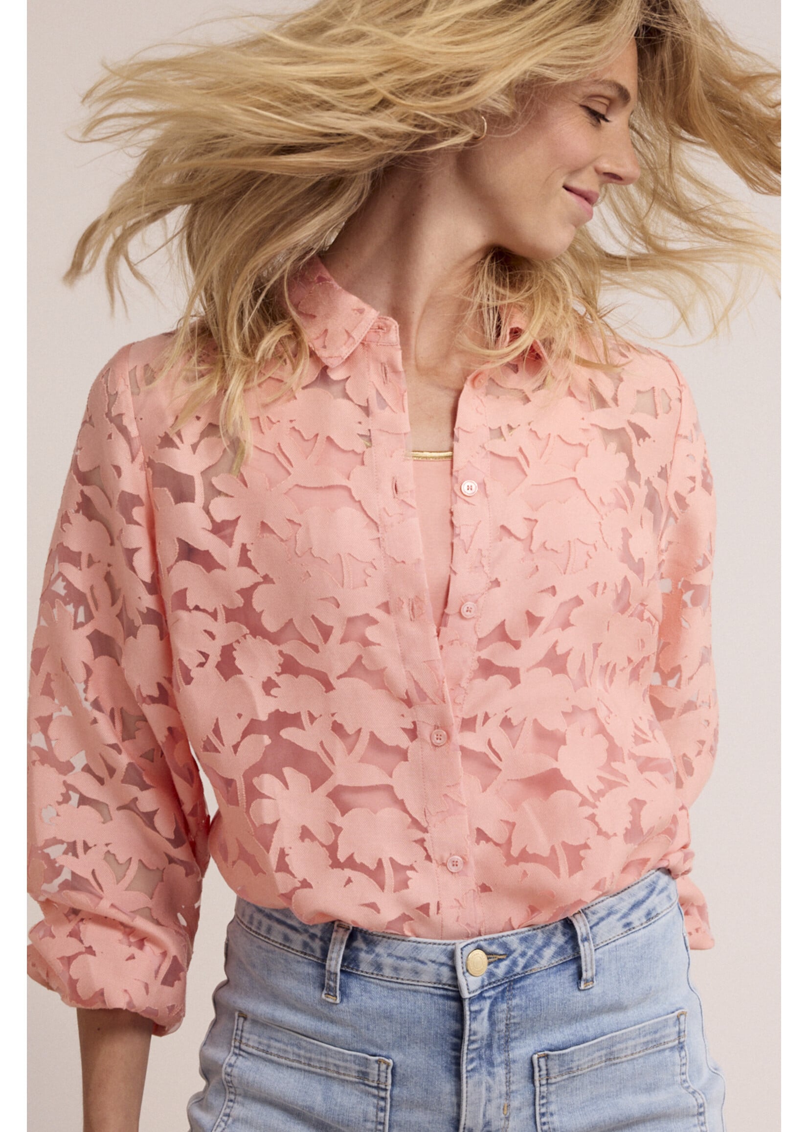 Tramontana BLOUSE AUSBRENNER PEACH INFUSION