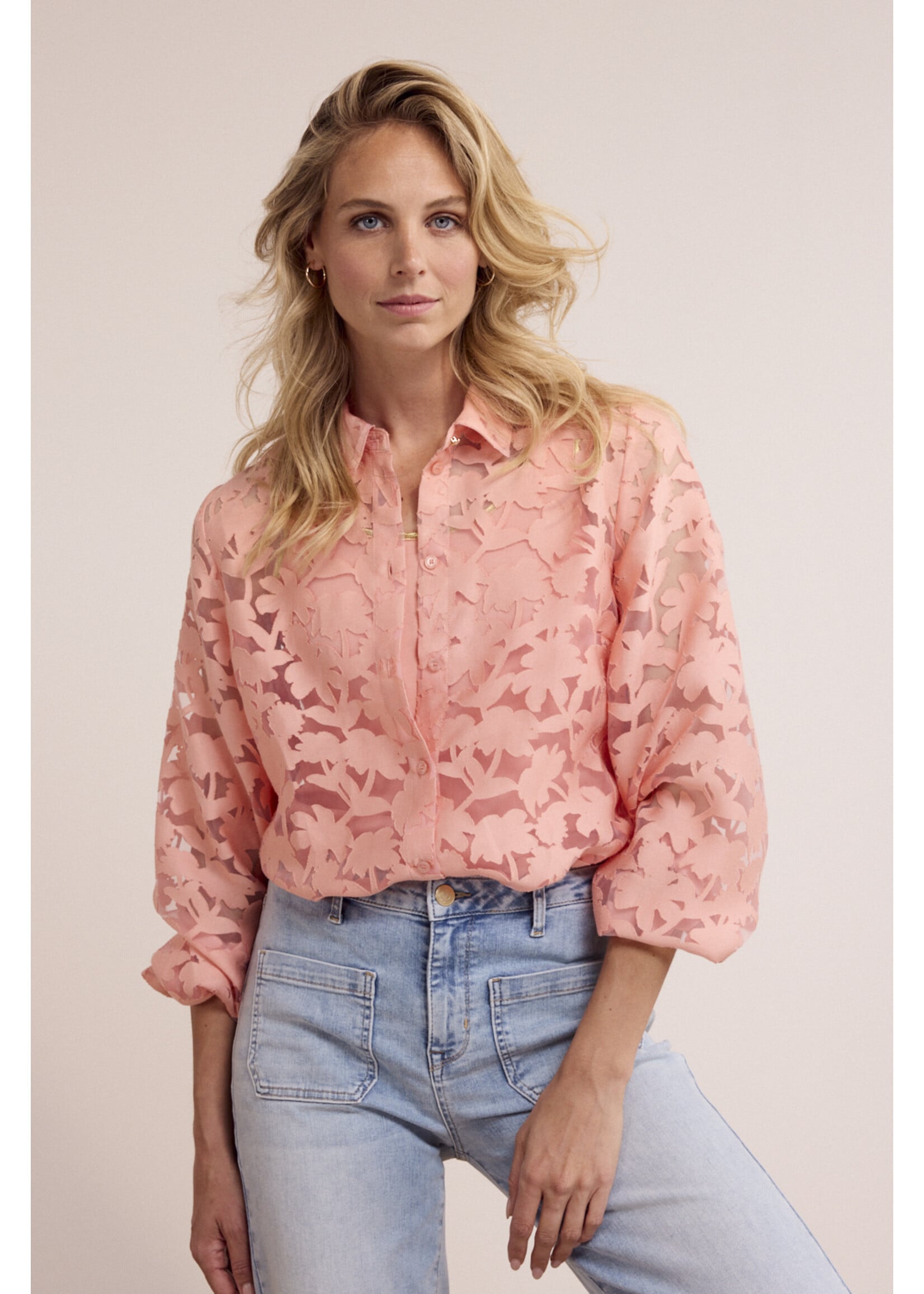 Tramontana BLOUSE AUSBRENNER PEACH INFUSION