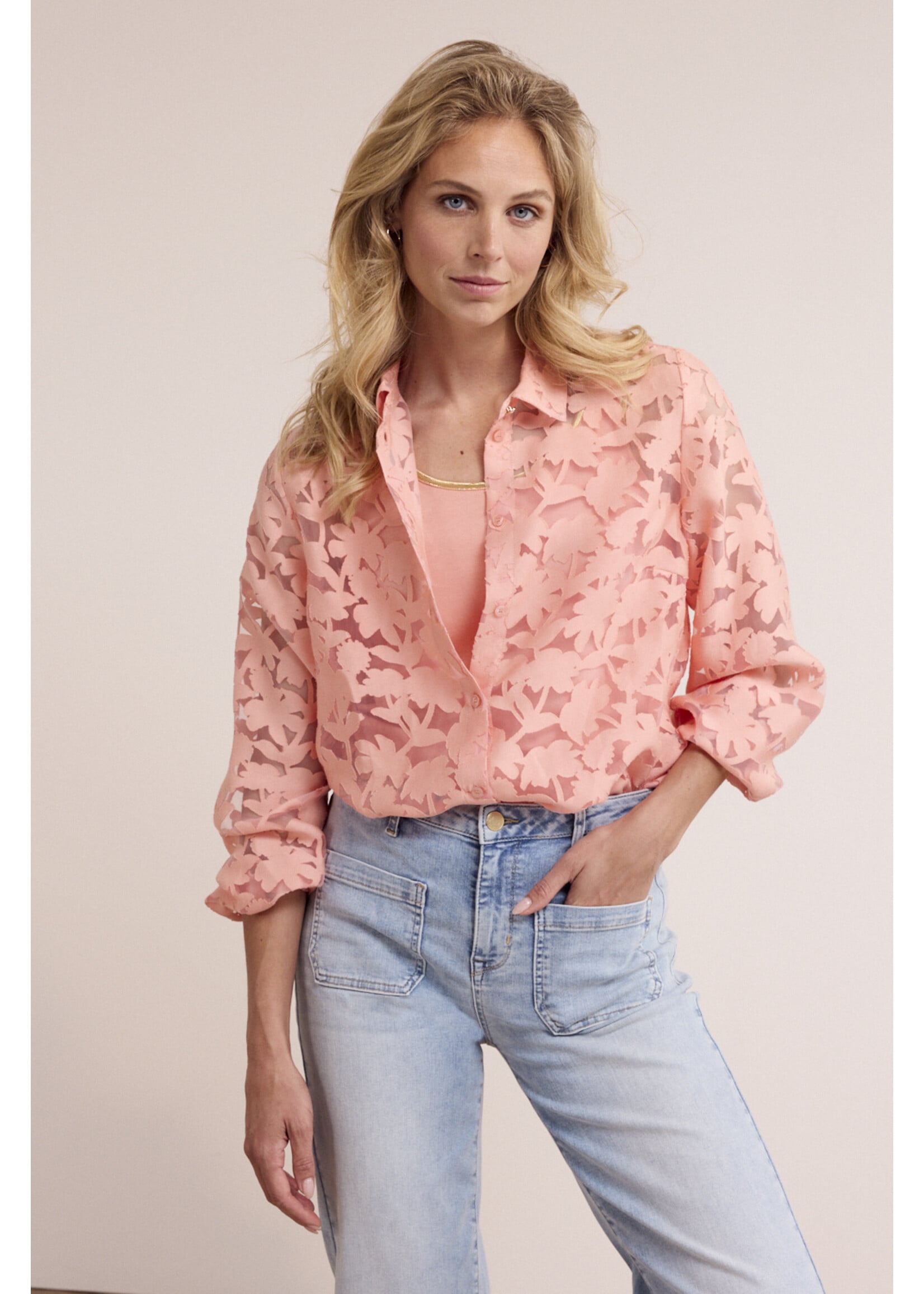 Tramontana BLOUSE AUSBRENNER PEACH INFUSION