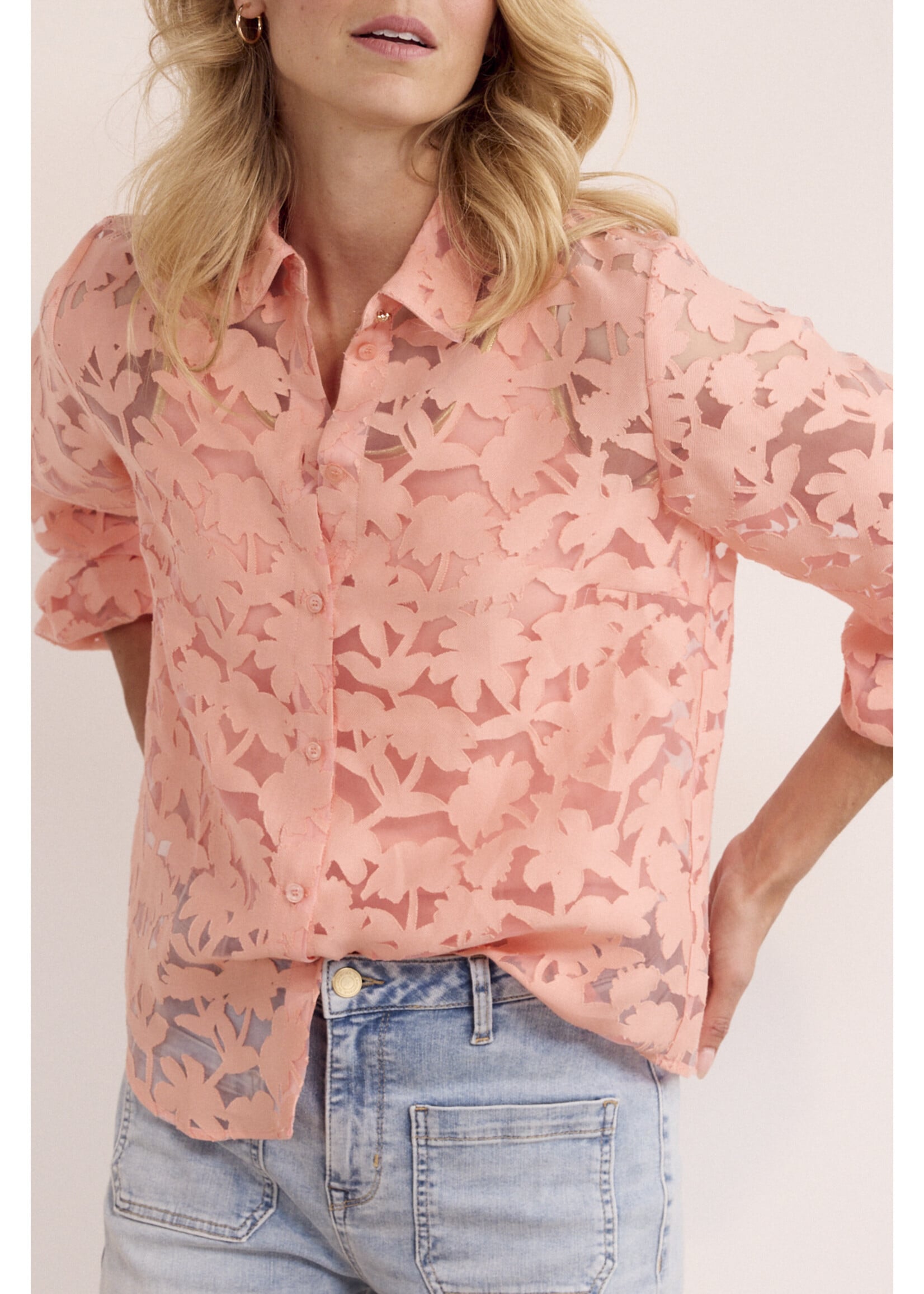 Tramontana BLOUSE AUSBRENNER PEACH INFUSION