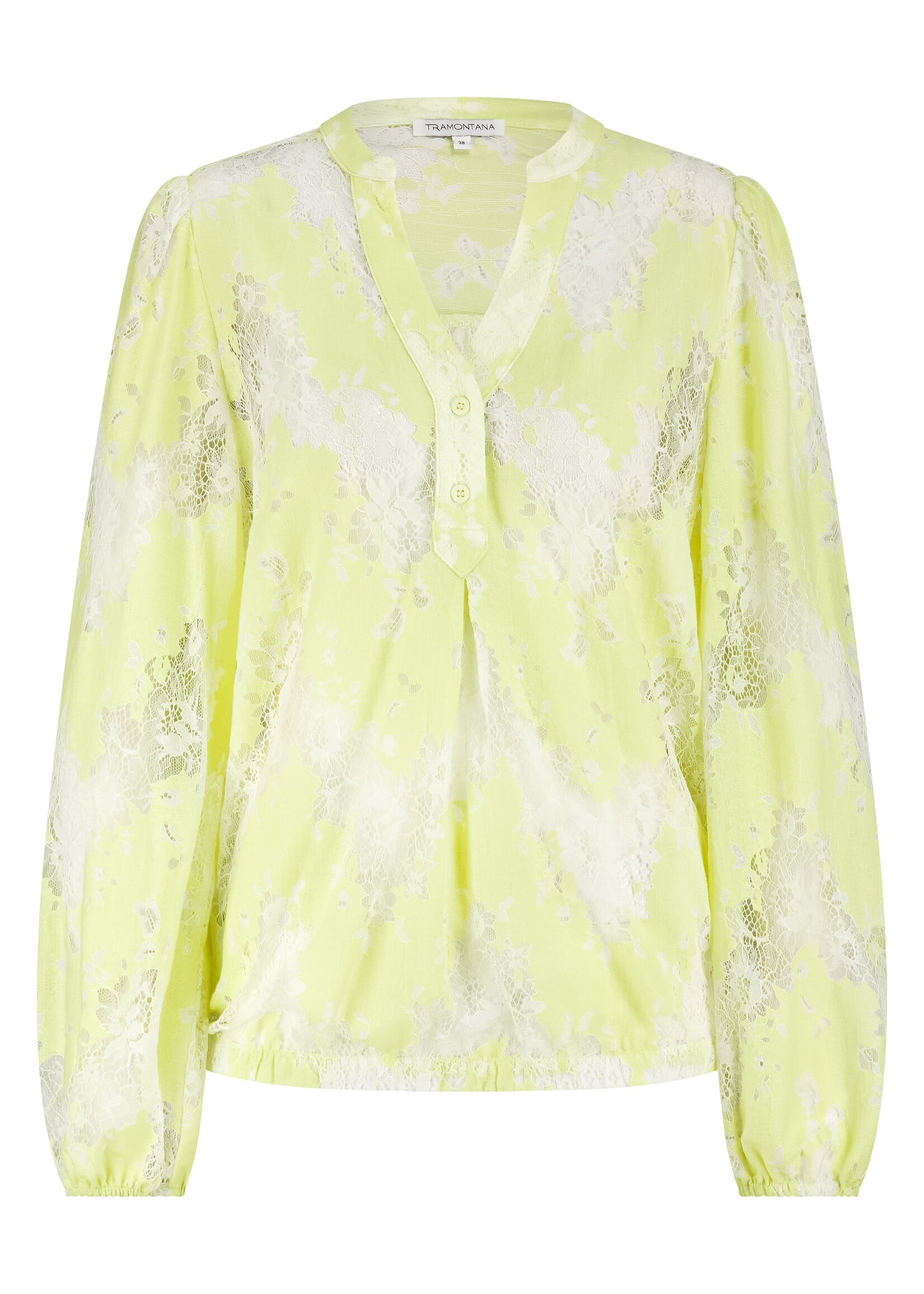 Tramontana BURN-OUT LACE TOP CELERY O09-19-401