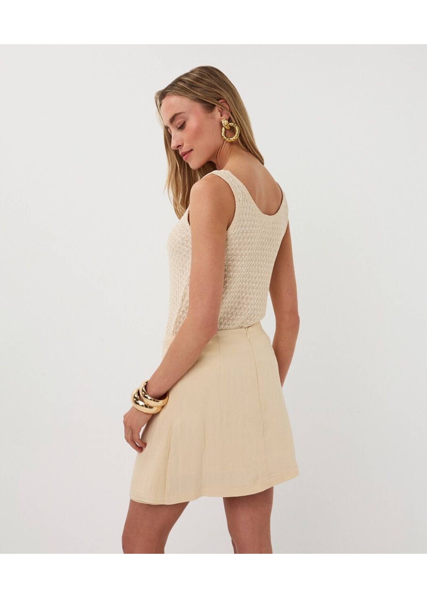 ESQUALO SINGLET KNIT SEQUINS NATURAL HS26.02214