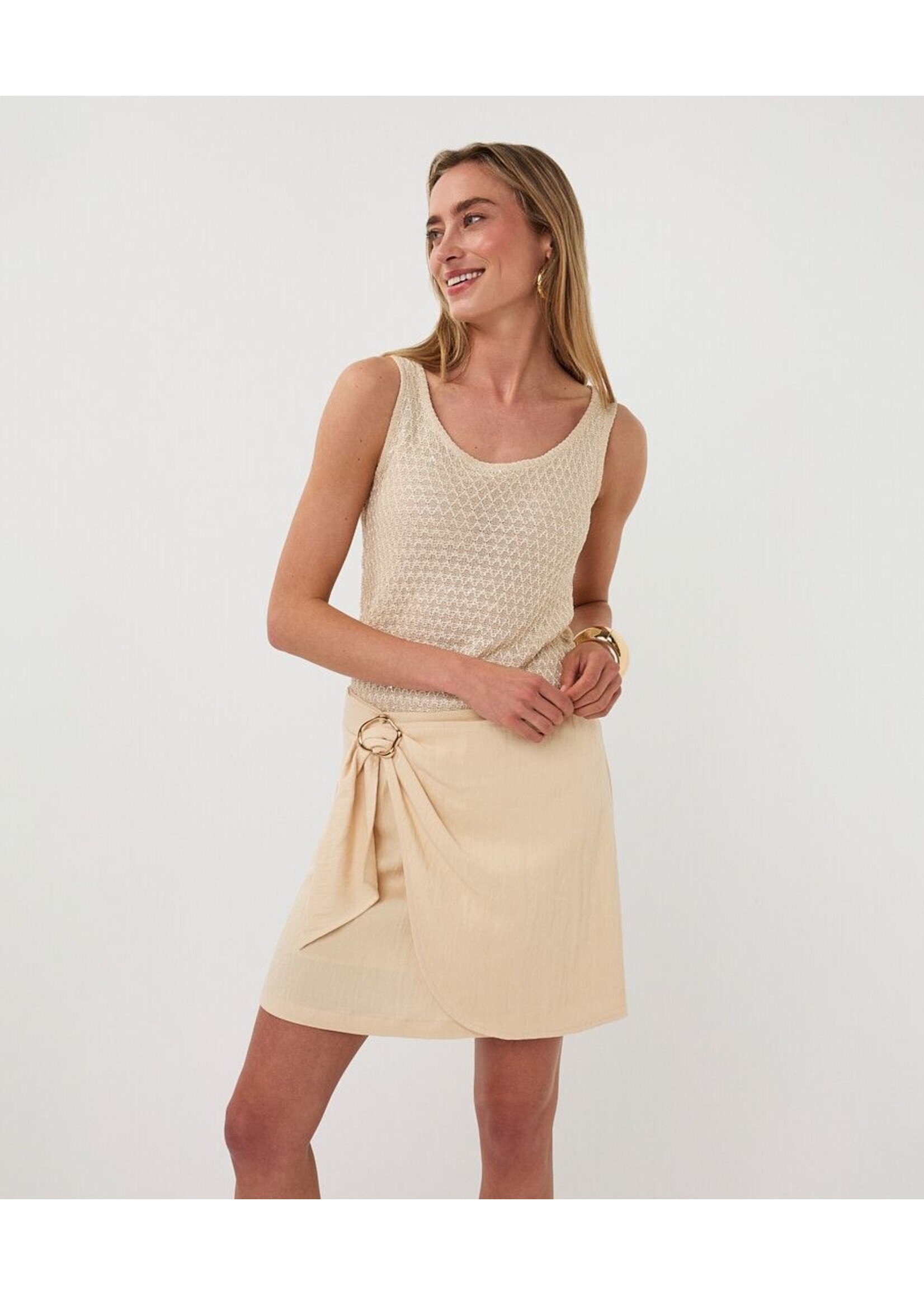 ESQUALO SINGLET KNIT SEQUINS NATURAL HS26.02214