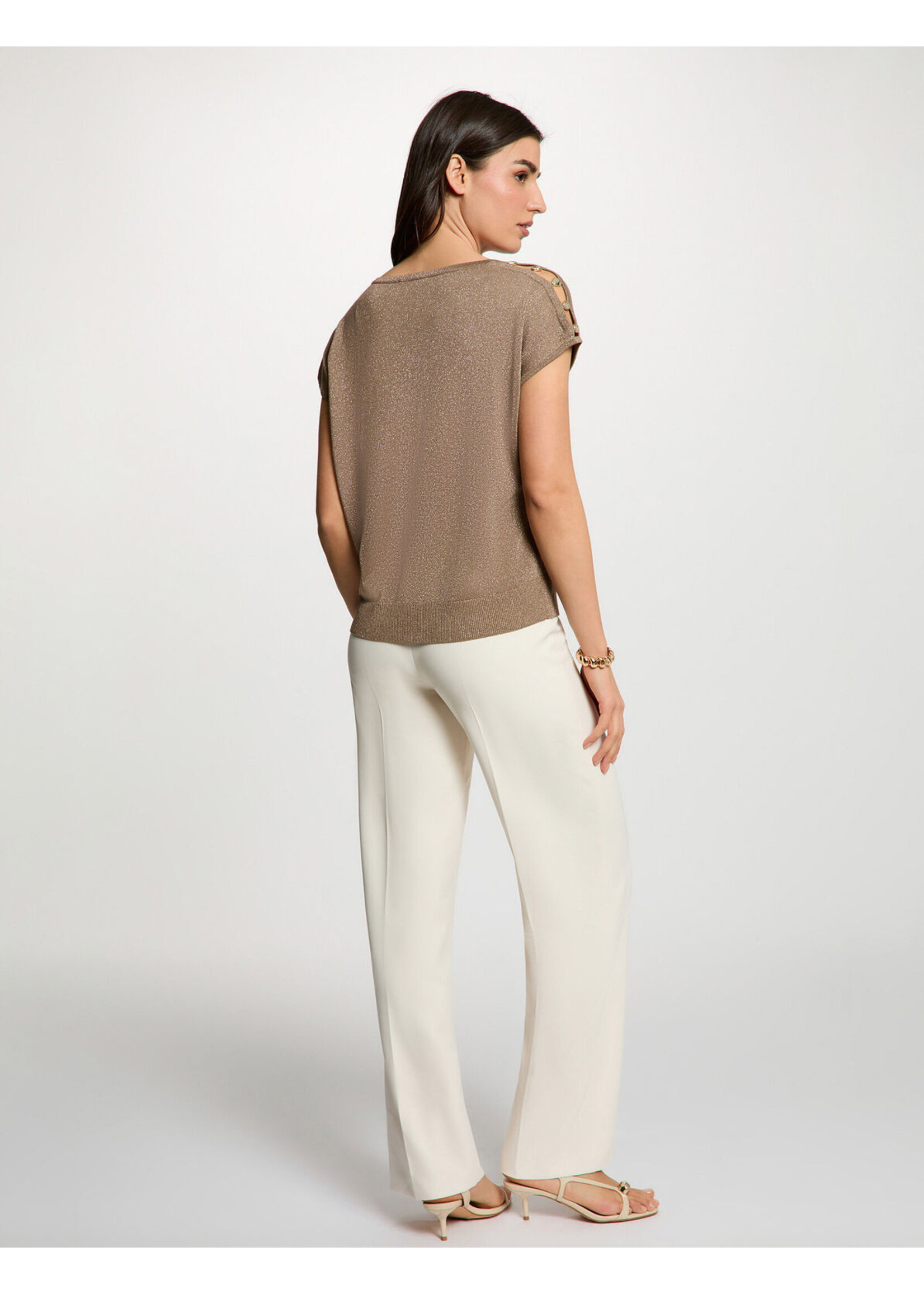 MORGAN OVERSIZE BLOUSE V-NECK TAUPE 262-MRINGO