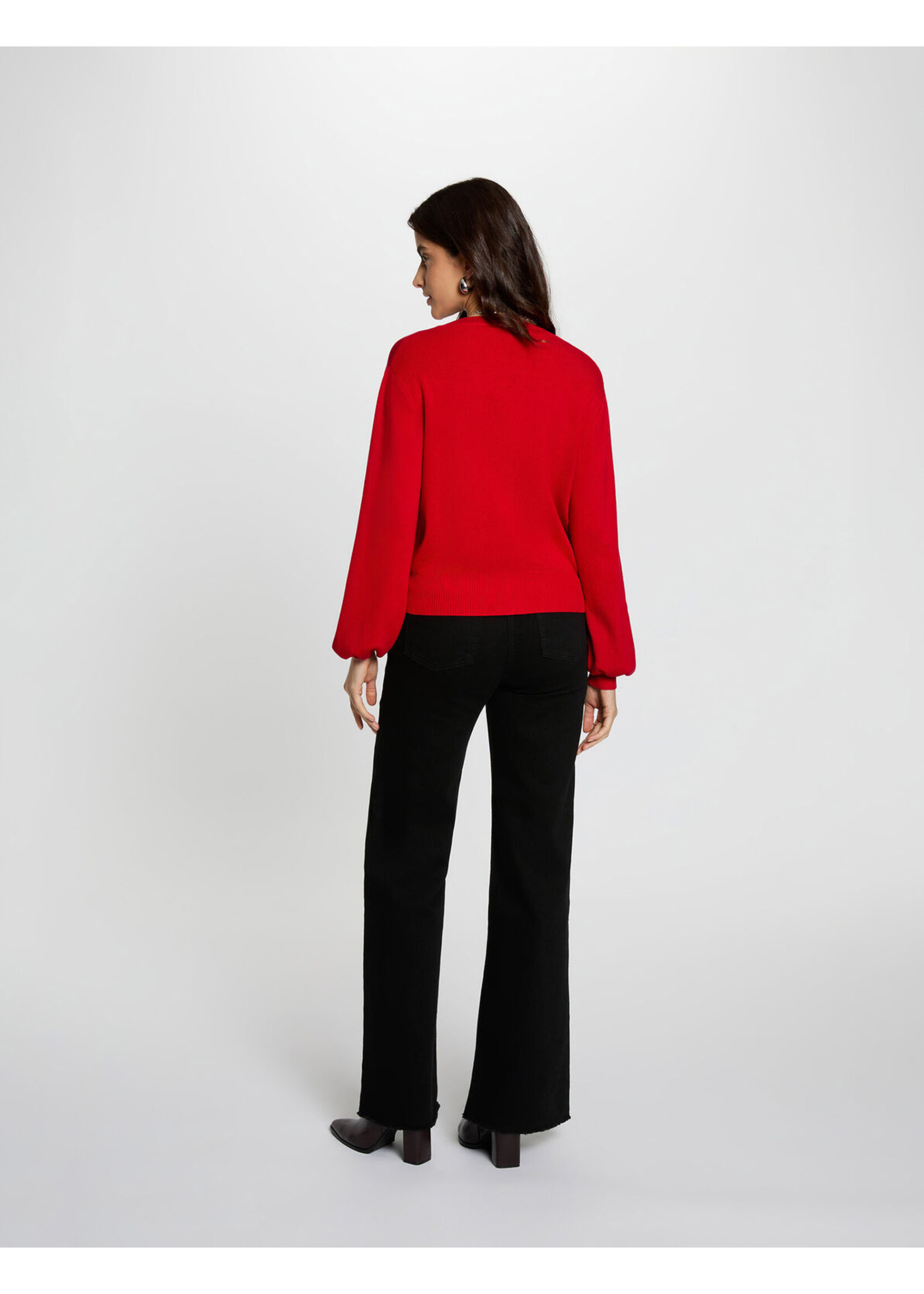 MORGAN CARDIGAN HART BUTTON RED 261-MLIKE