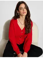 MORGAN CARDIGAN HART BUTTON RED