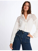 MORGAN BLOUSE WITH LACE OFF WHITE