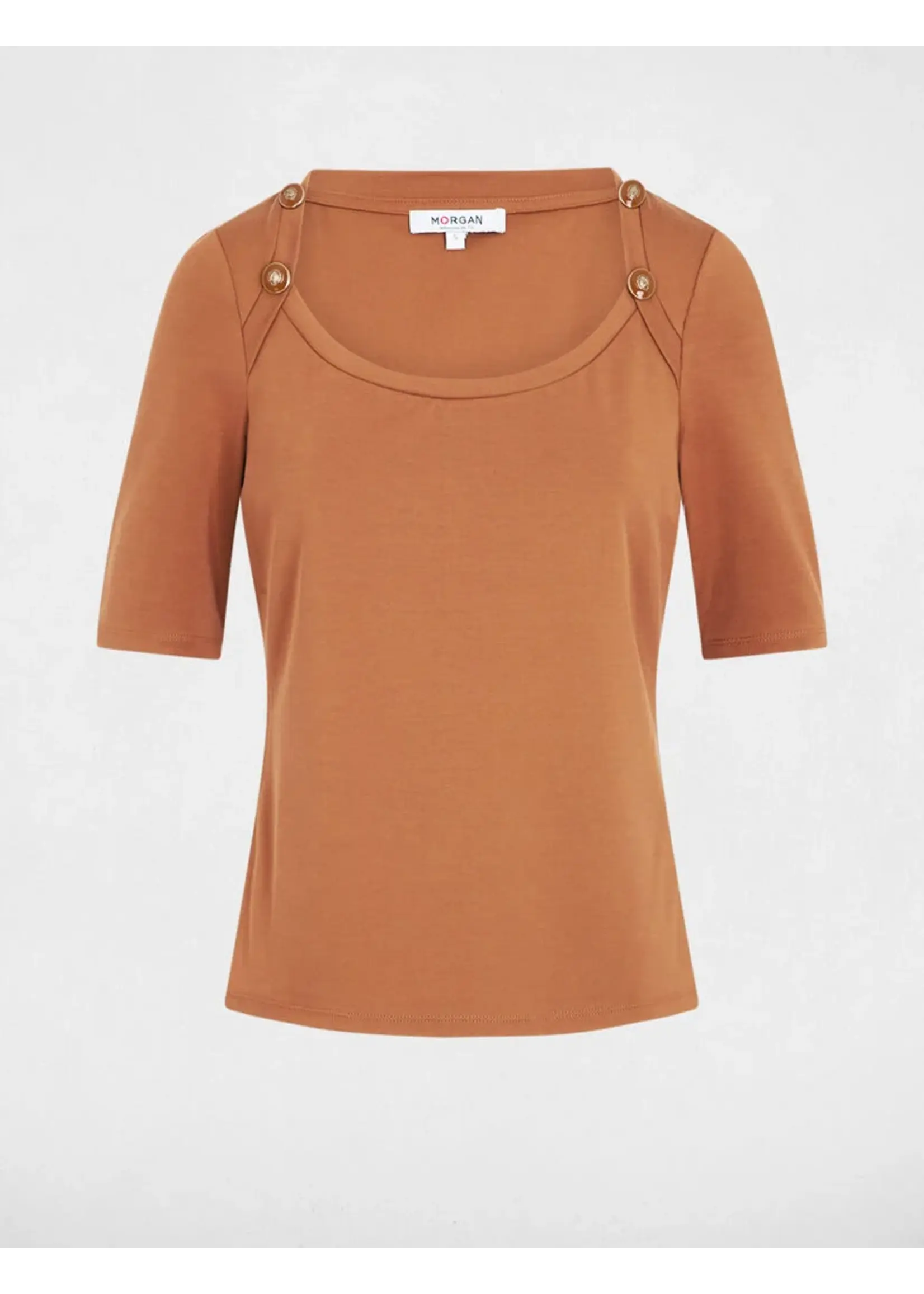 MORGAN TSHIRT BROWN BUTTON 261-THELMA