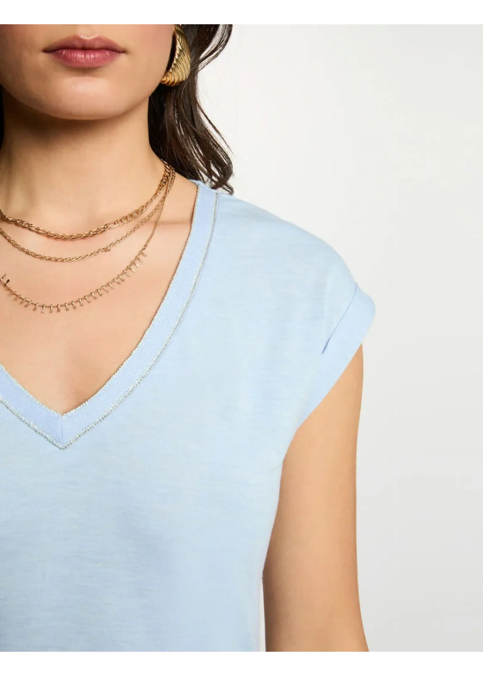 MORGAN TSHIRT FINE DIAMONDS LIGHT BLUE 242-DAYA