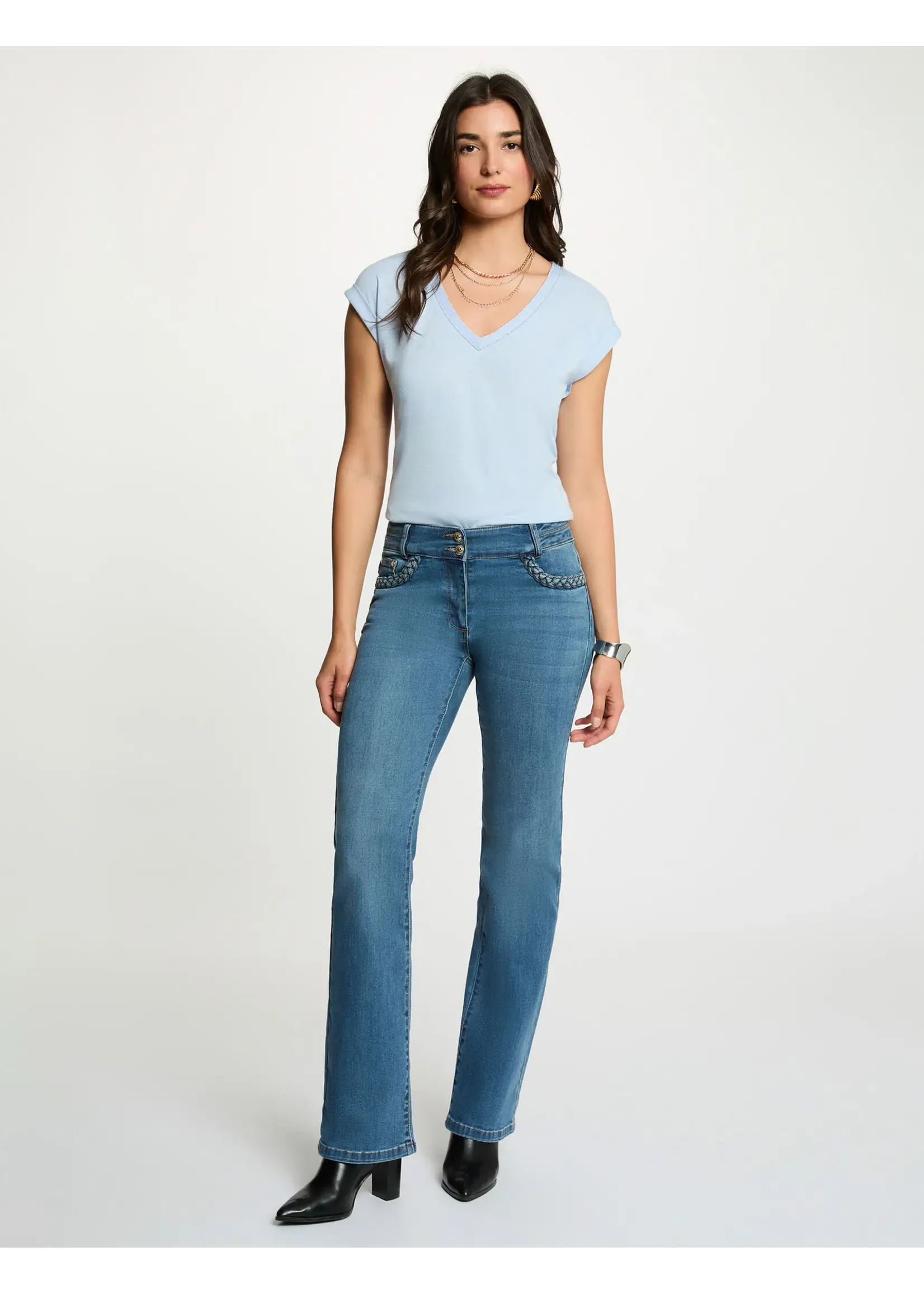 MORGAN TSHIRT FINE DIAMONDS LIGHT BLUE 242-DAYA